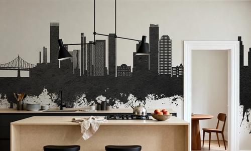 Queens New York Skyline Black & White
