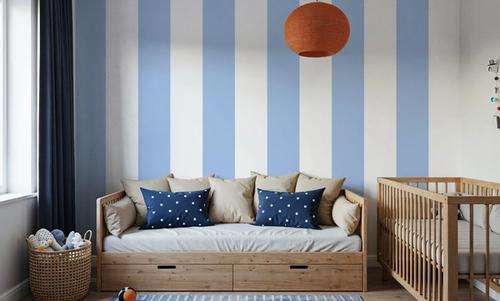 Circus Stripes, Baby Blue