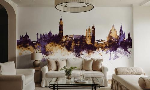 Venice Itay Skyline Purple & Gold
