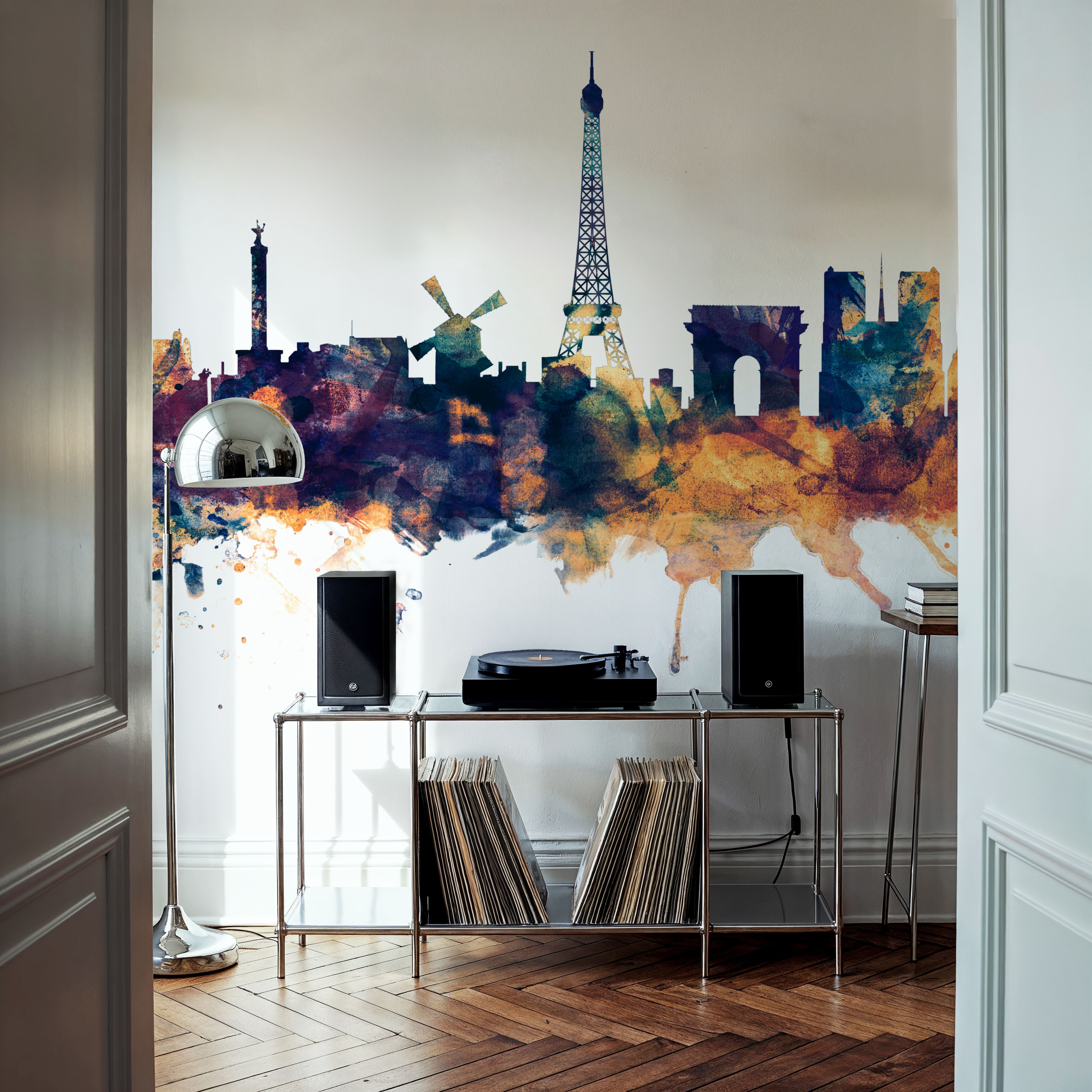 Paris Skyline Blue & Bronze