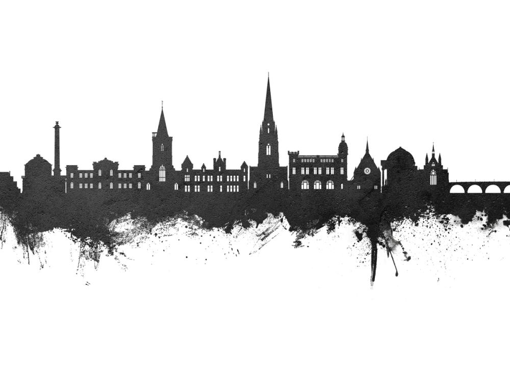Perth Scotland Skyline Black & White