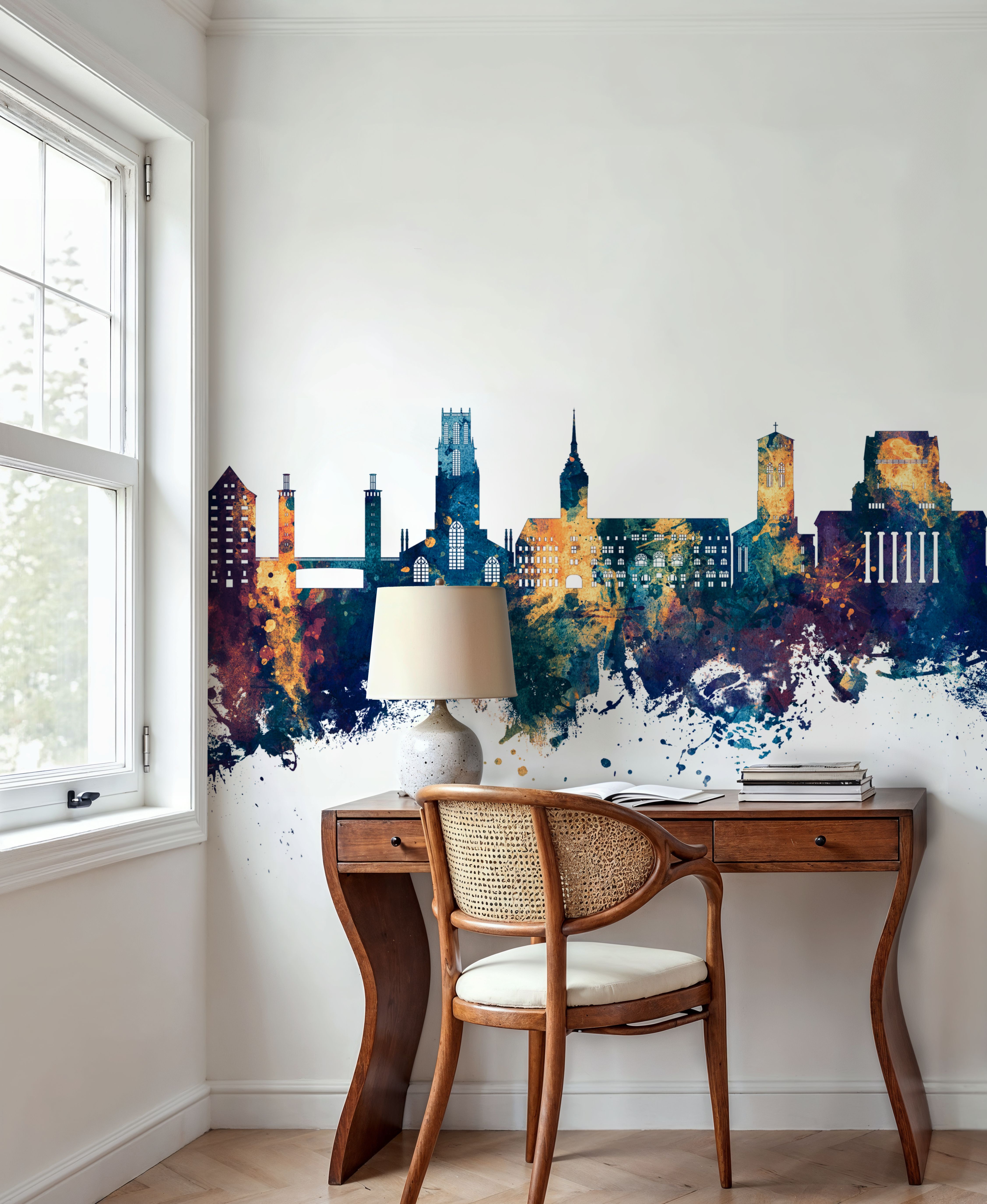 Duisburg Germany Skyline Blue & Bronze