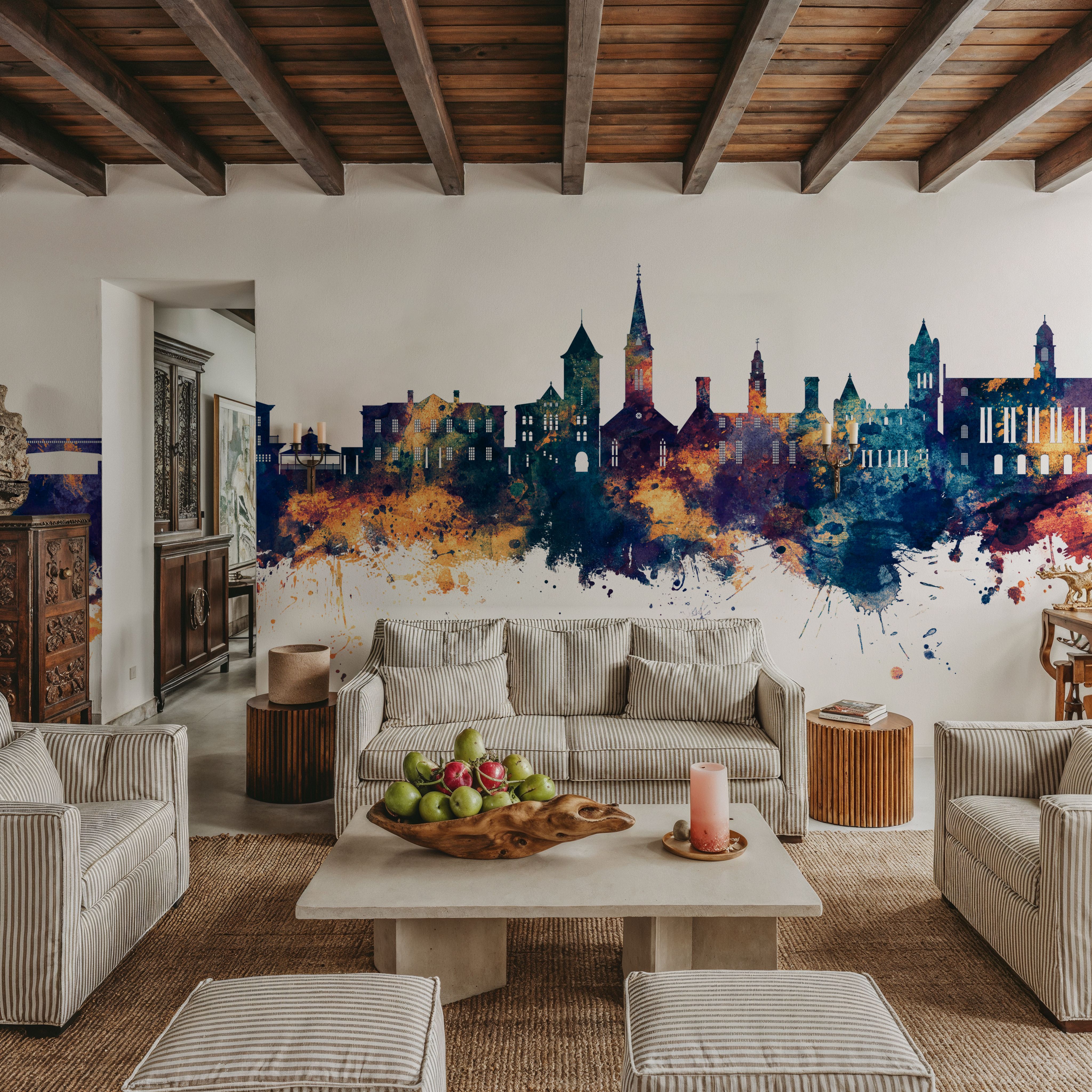 New Bern North Carolina Skyline Blue & Gold