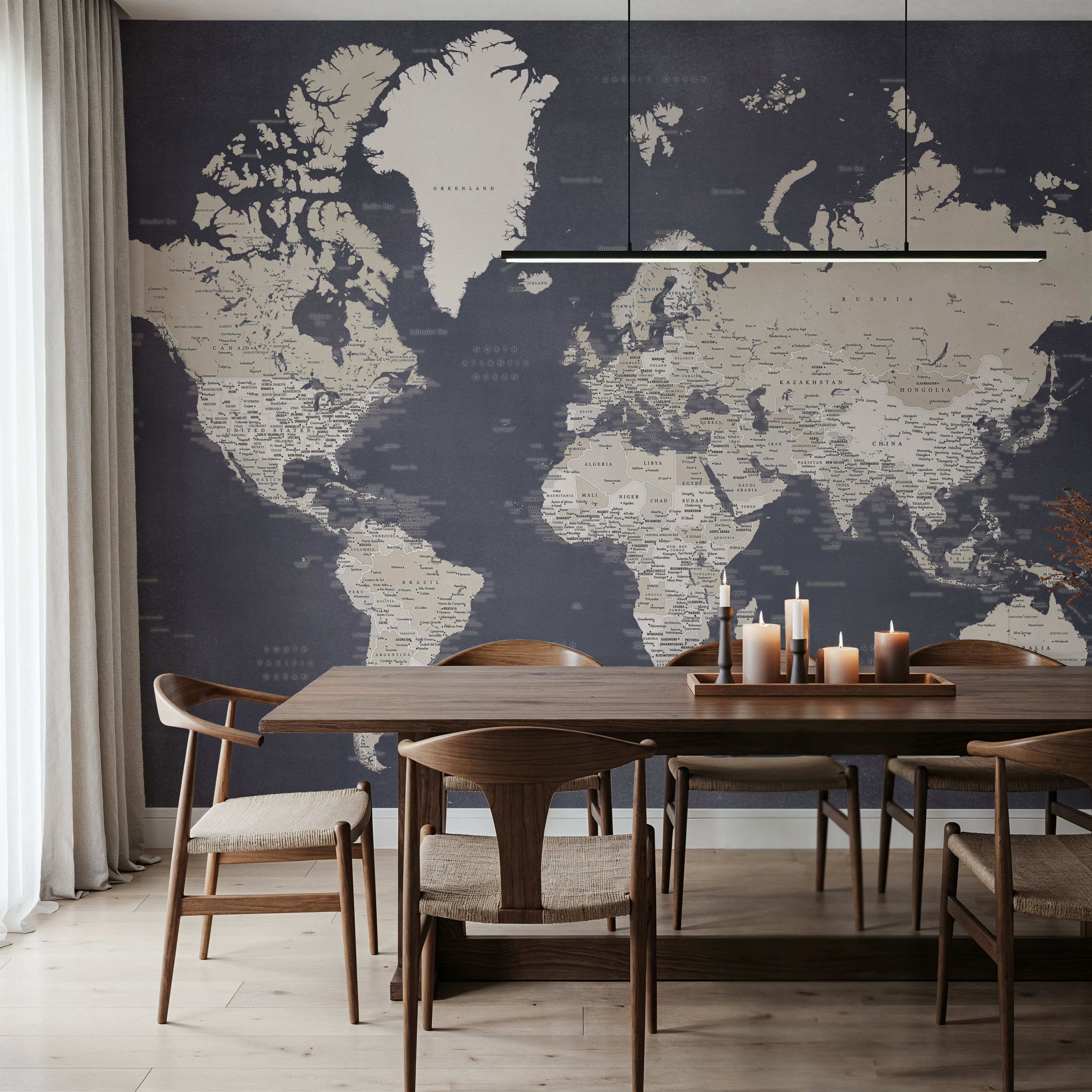 World Map Cities - Glyn