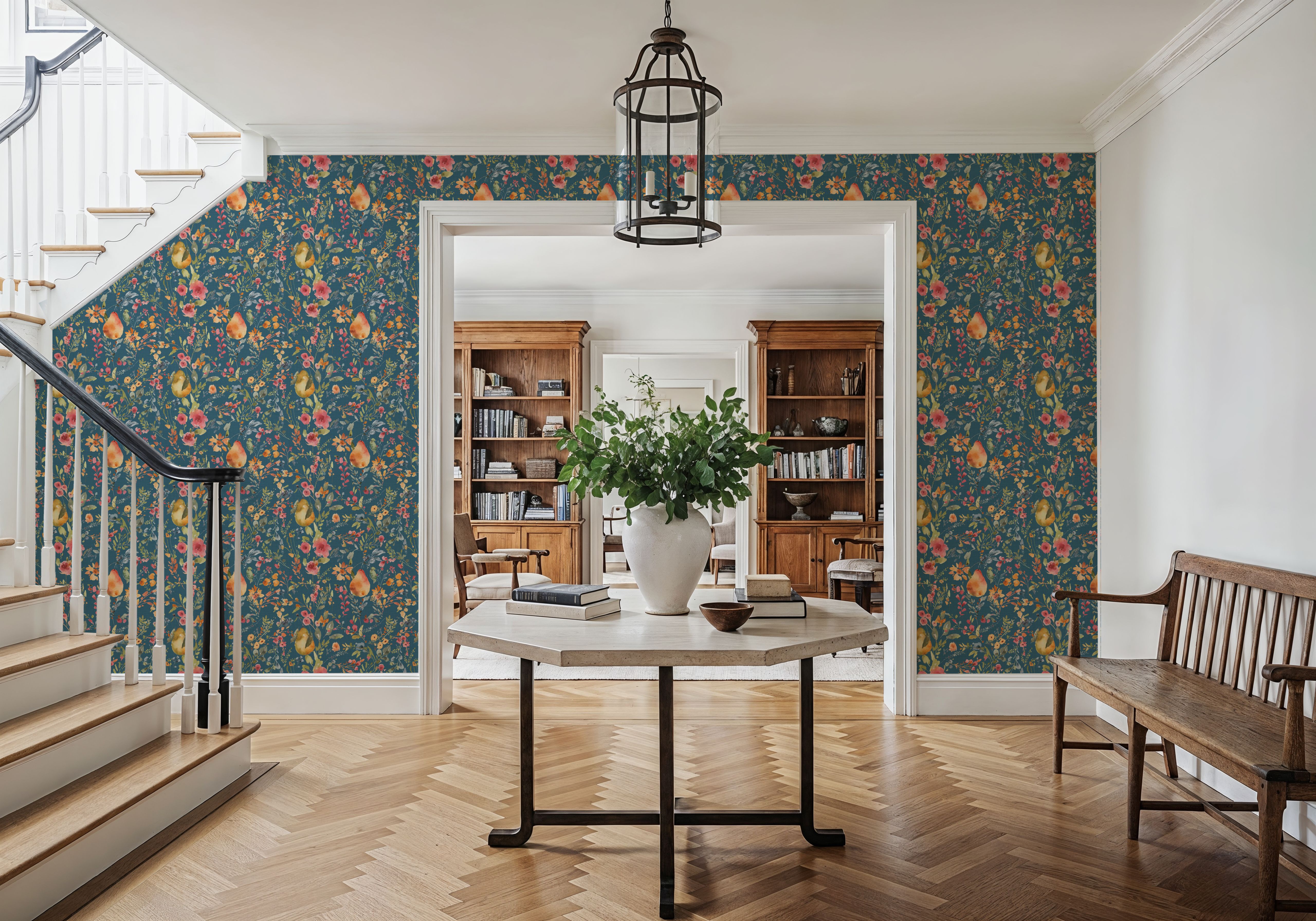 Time to Share Flowers and Pears Blue