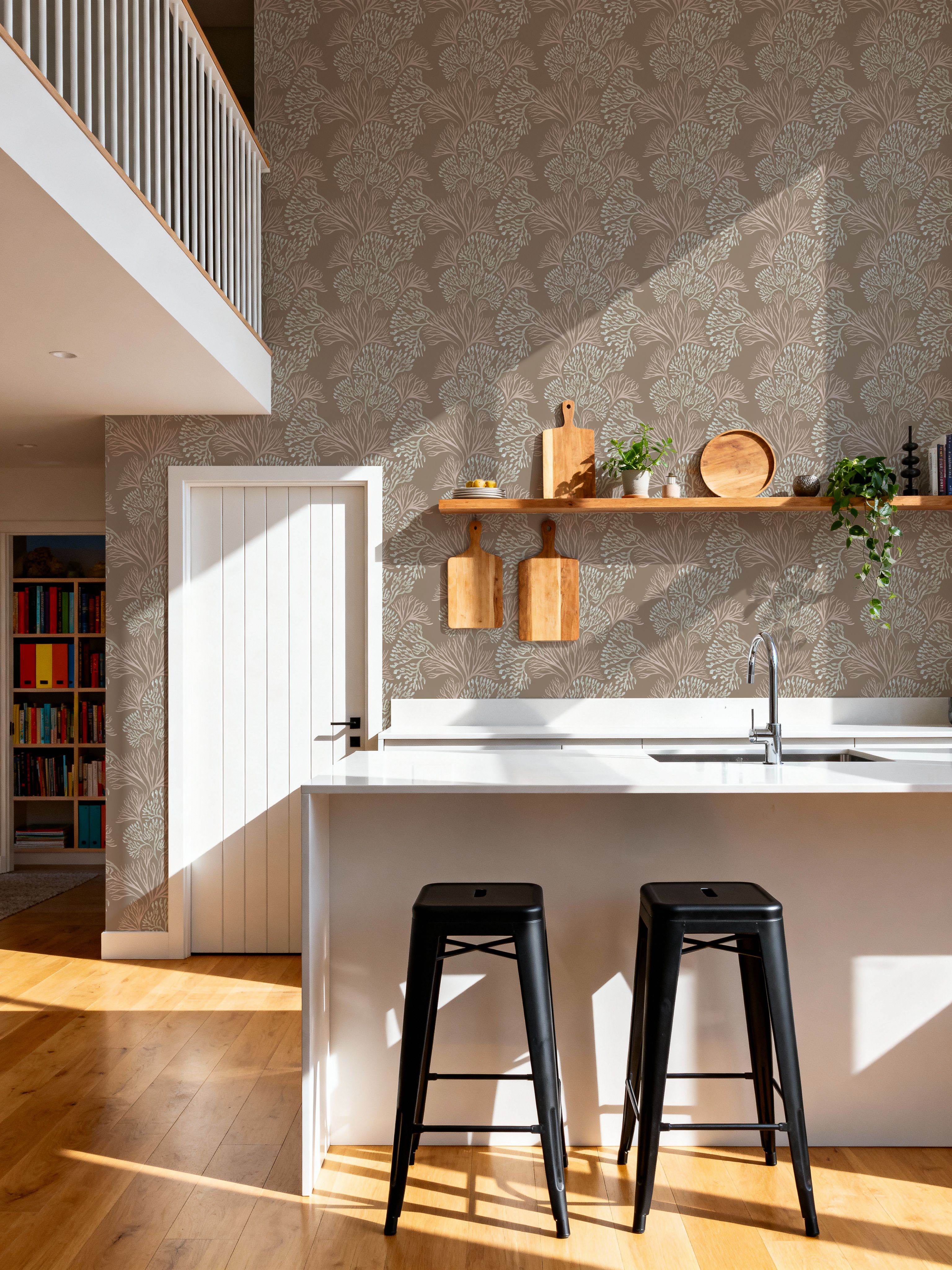 Subtle Seaweed, Warm Beige