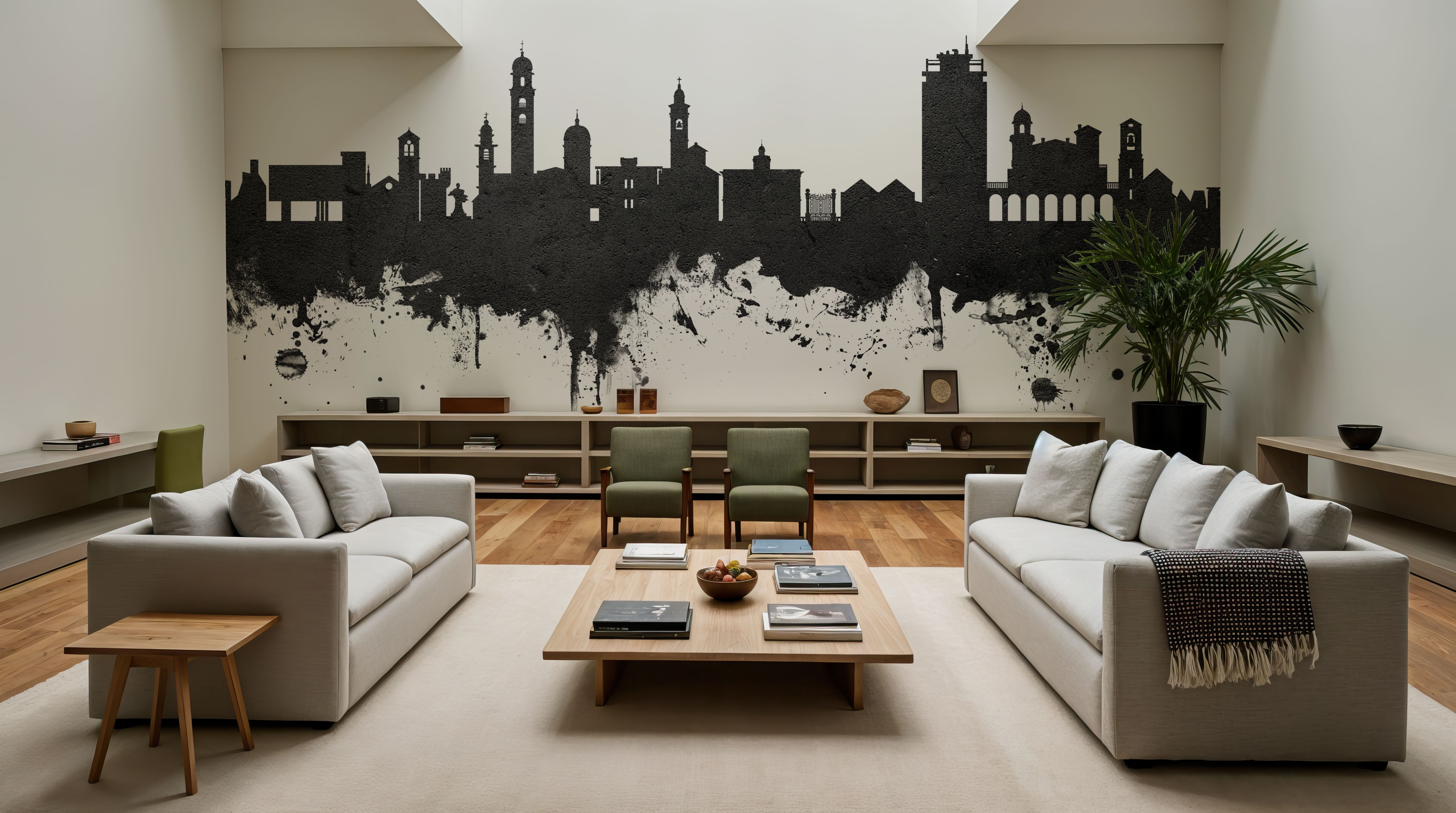 Lugano Switzerland Skyline Black & White