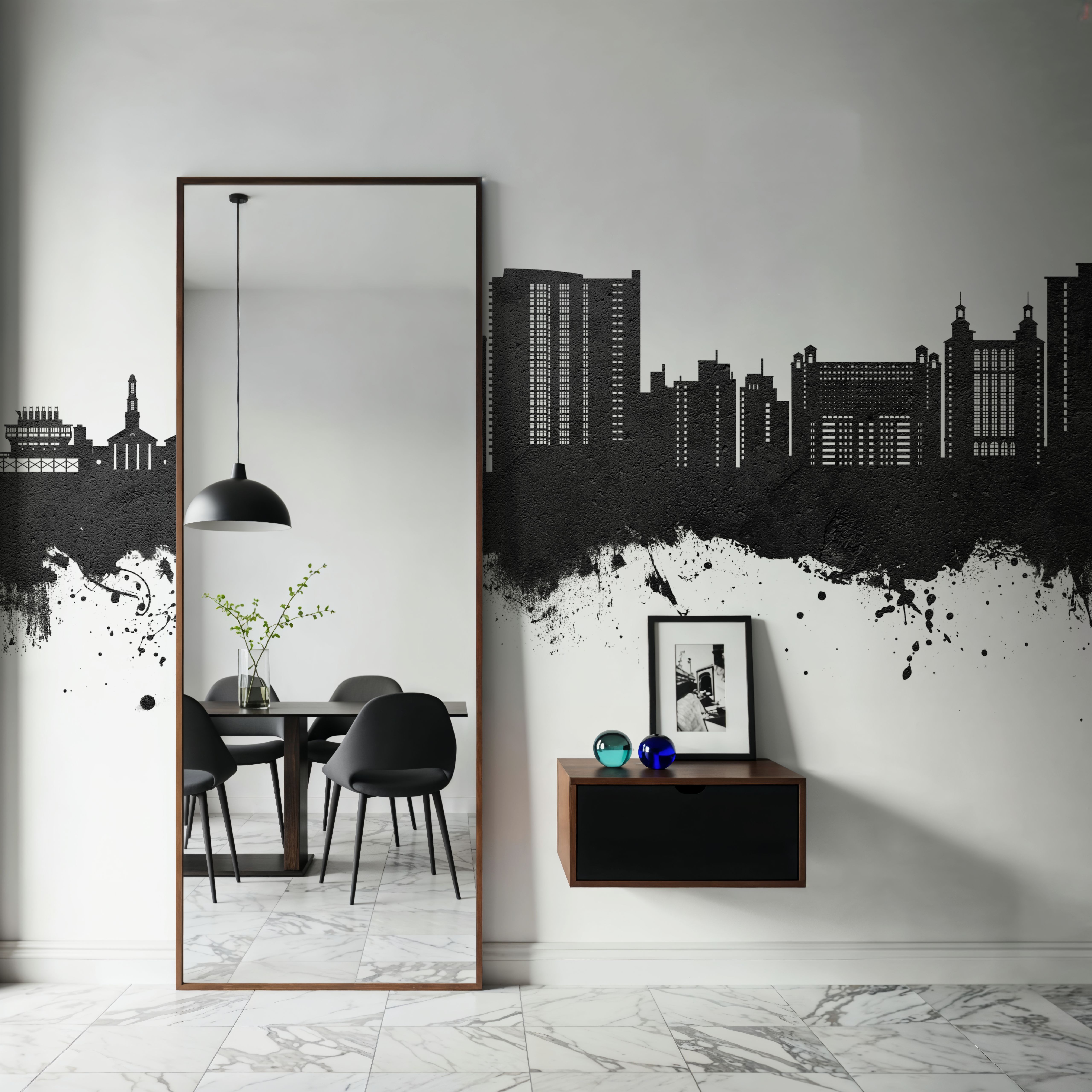 Myrtle Beach South Carolina Skyline Black & White