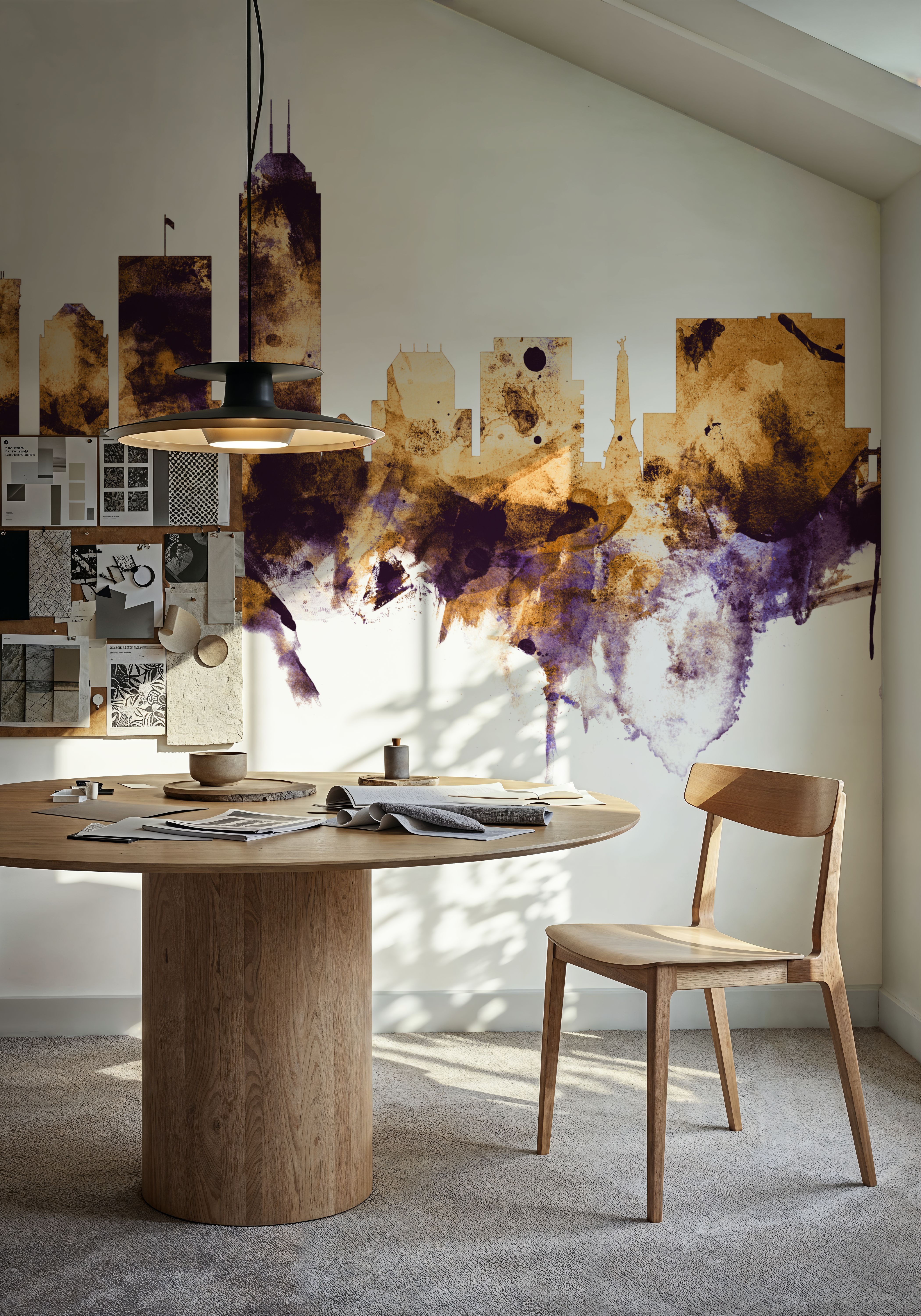 Indianapolis Indiana Skyline Purple & Gold