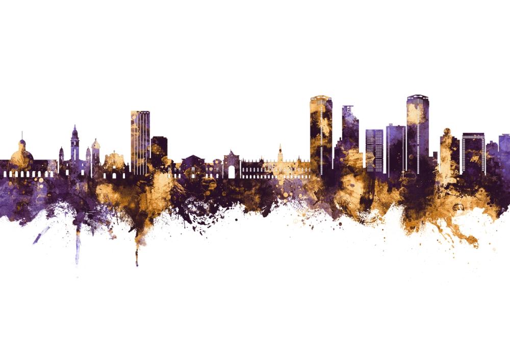 Caracas Skyline Purple & Gold