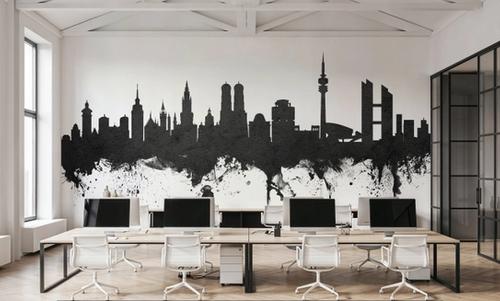 Munich Skyline Black & White