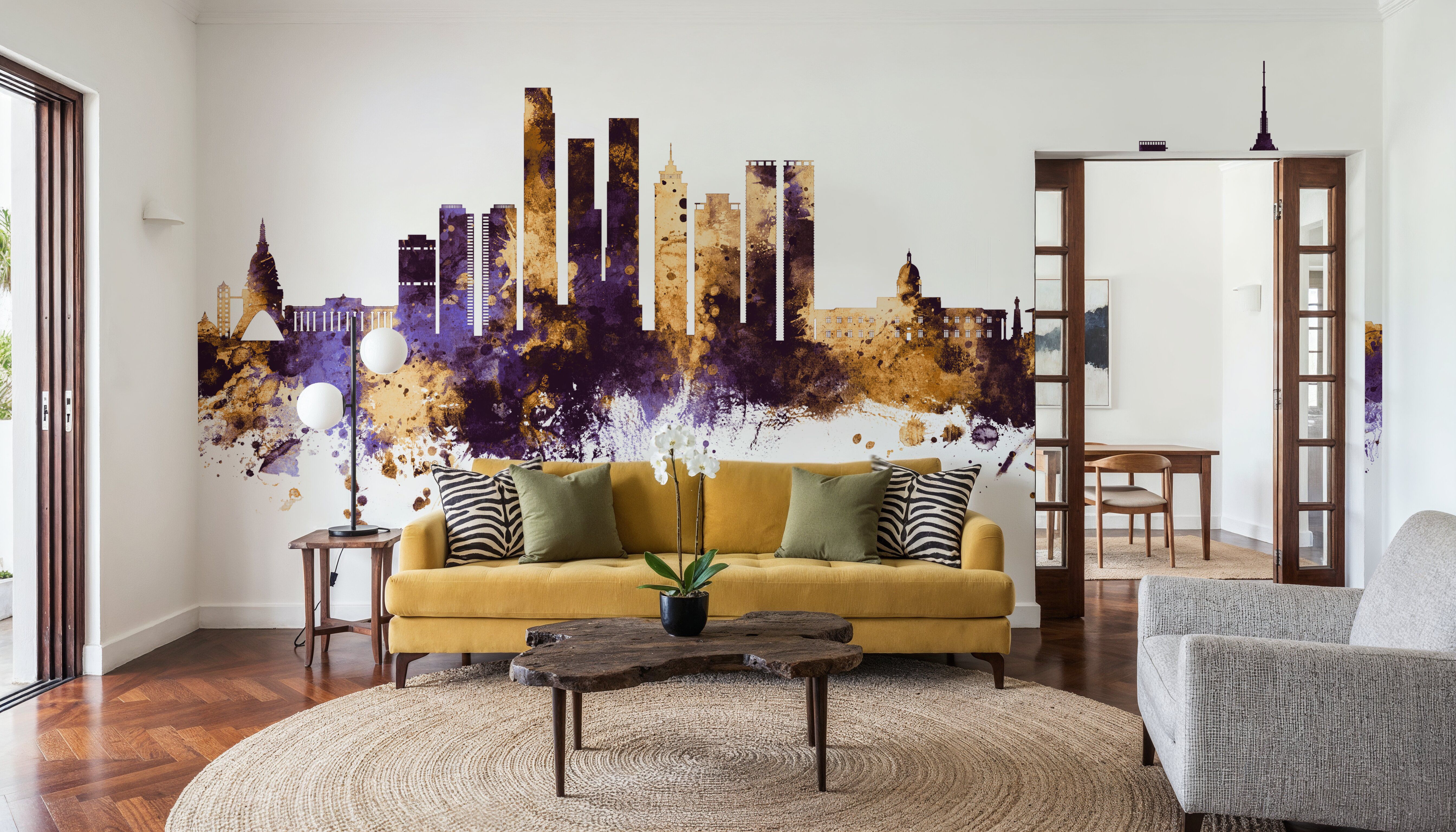 Colombo Sri Lanka Skyline Purple & Gold