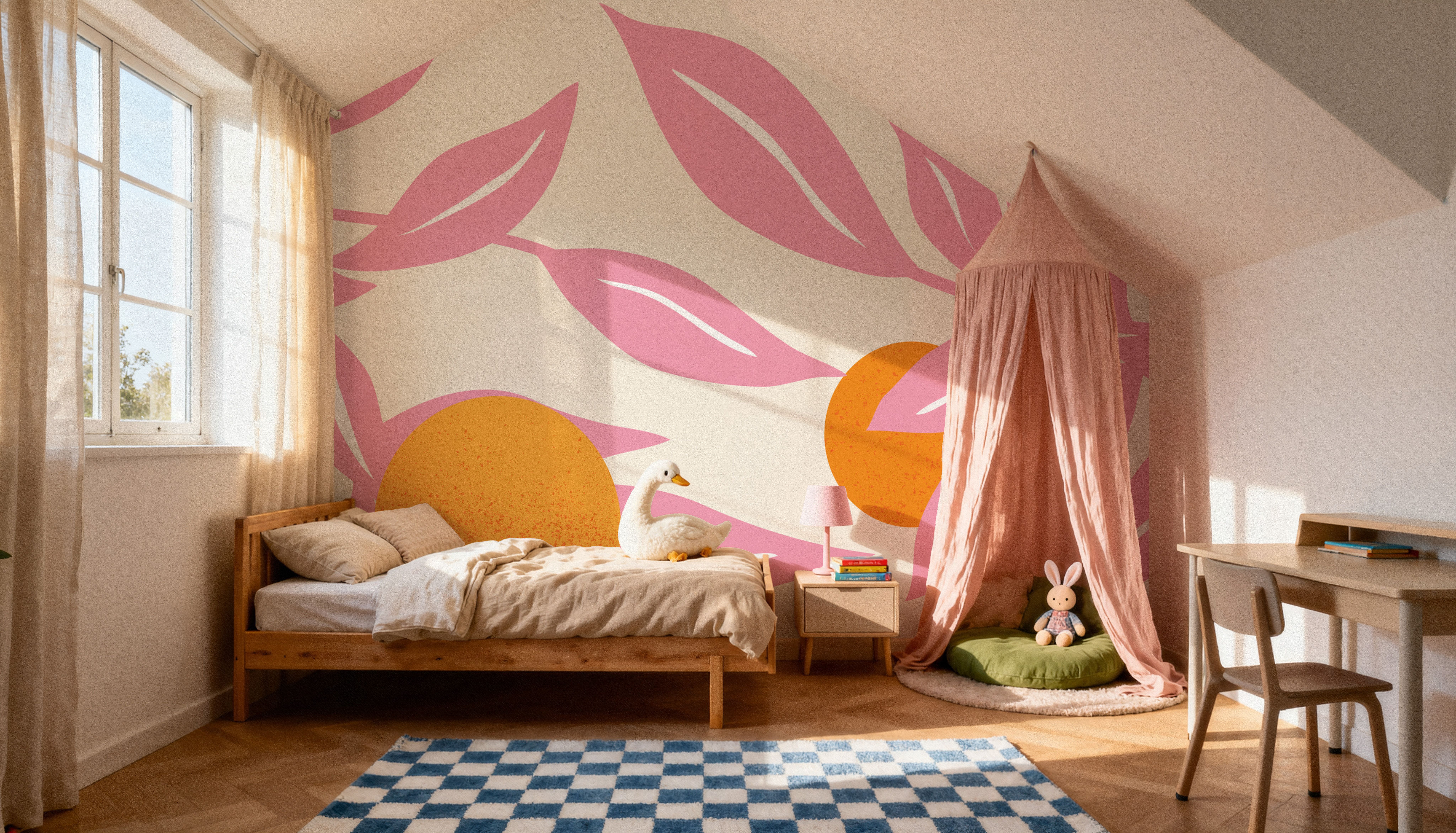 Stylized Flowers in Pink