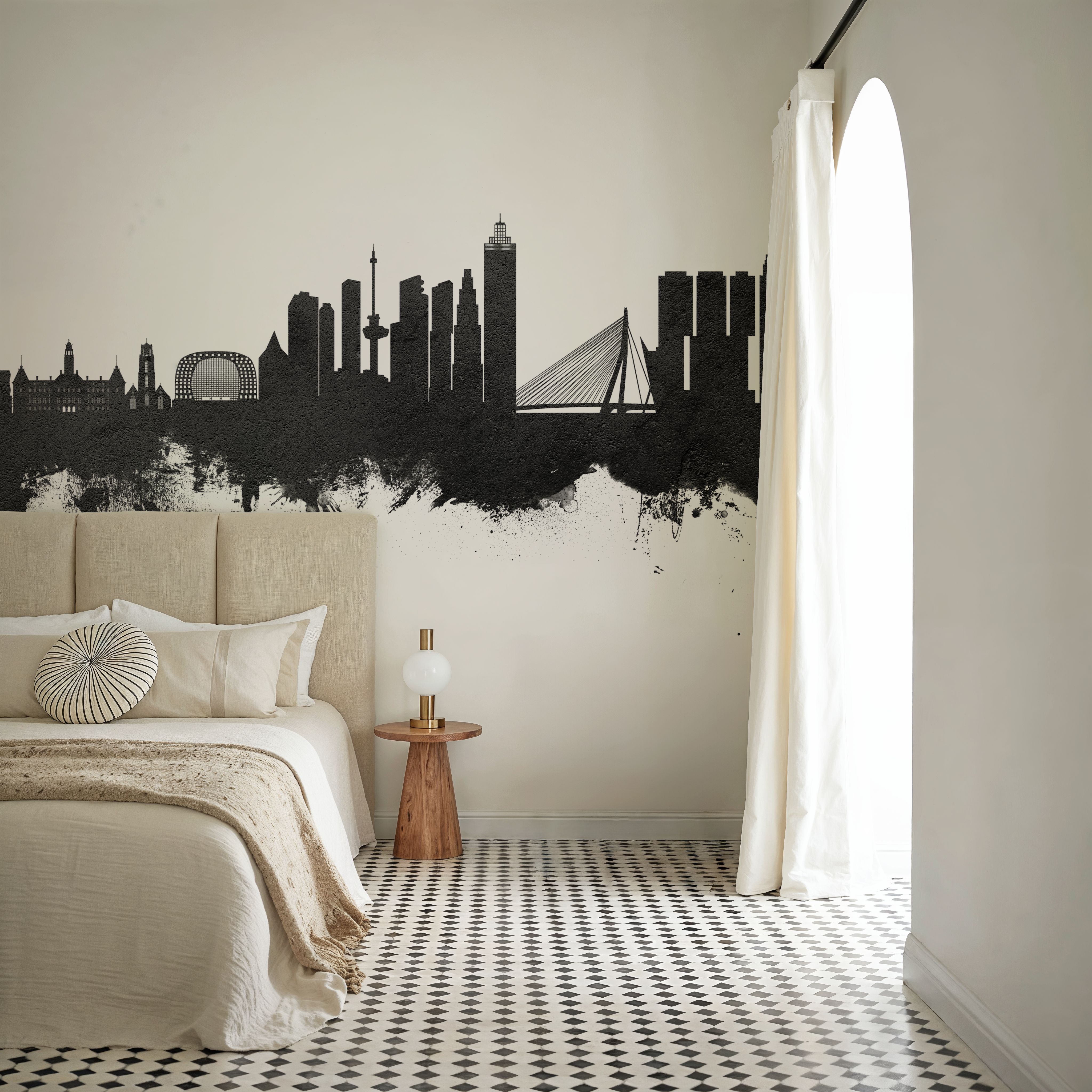 Rotterdam The Netherands Skyline Black & White