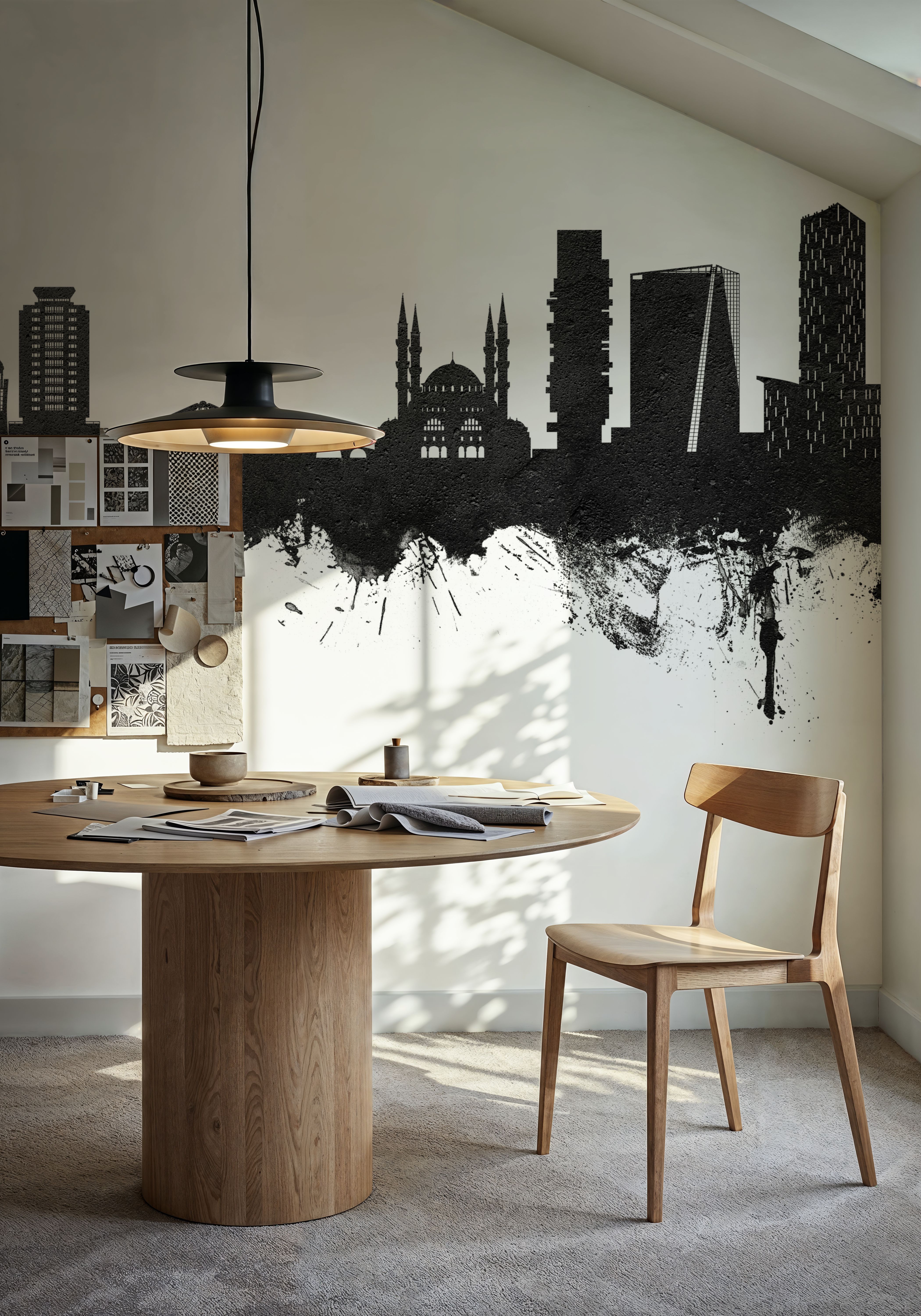 Tirana Skyline Black & White