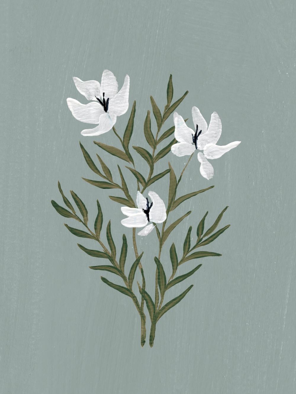 Pretty Little Flower IV Slate Blue