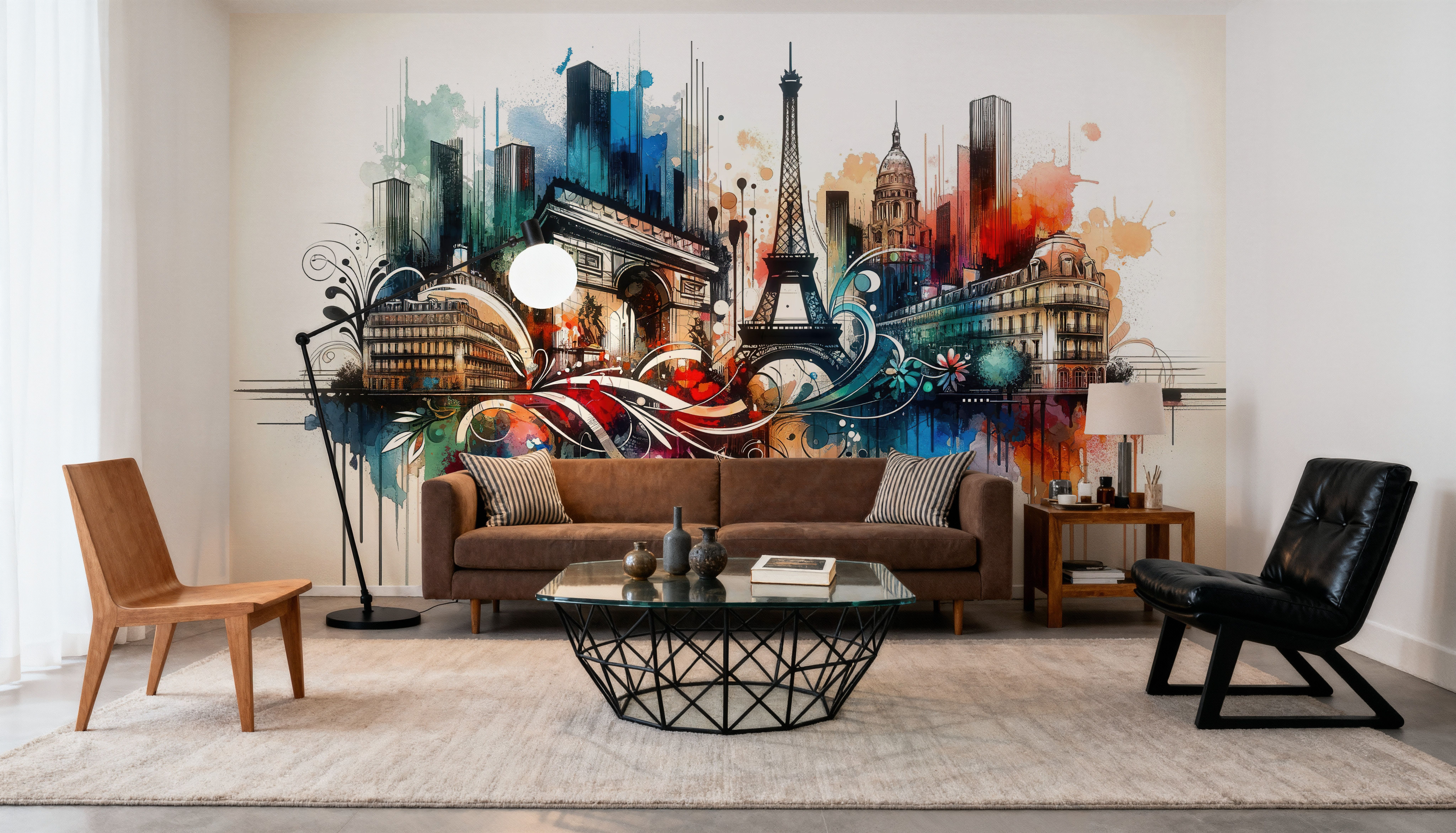 Watercolor Skyline Paris III, Wallpaper