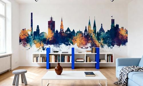 Bielefeld Germany Skyline Blue & Bronze