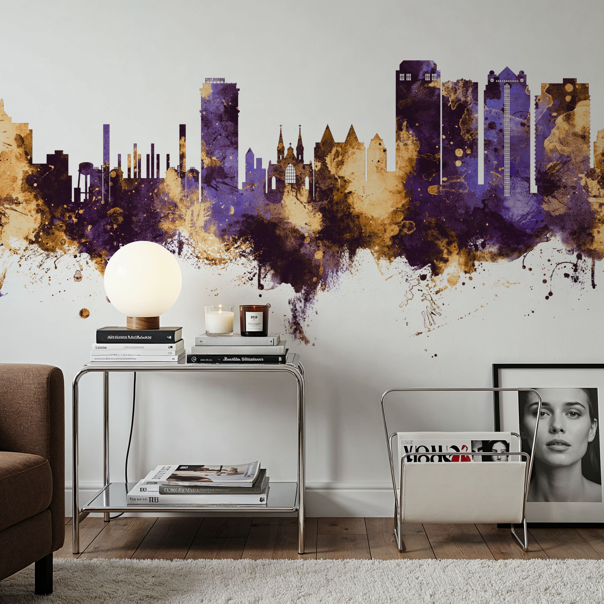 Birmingham Alabama Skyline Purple & Gold