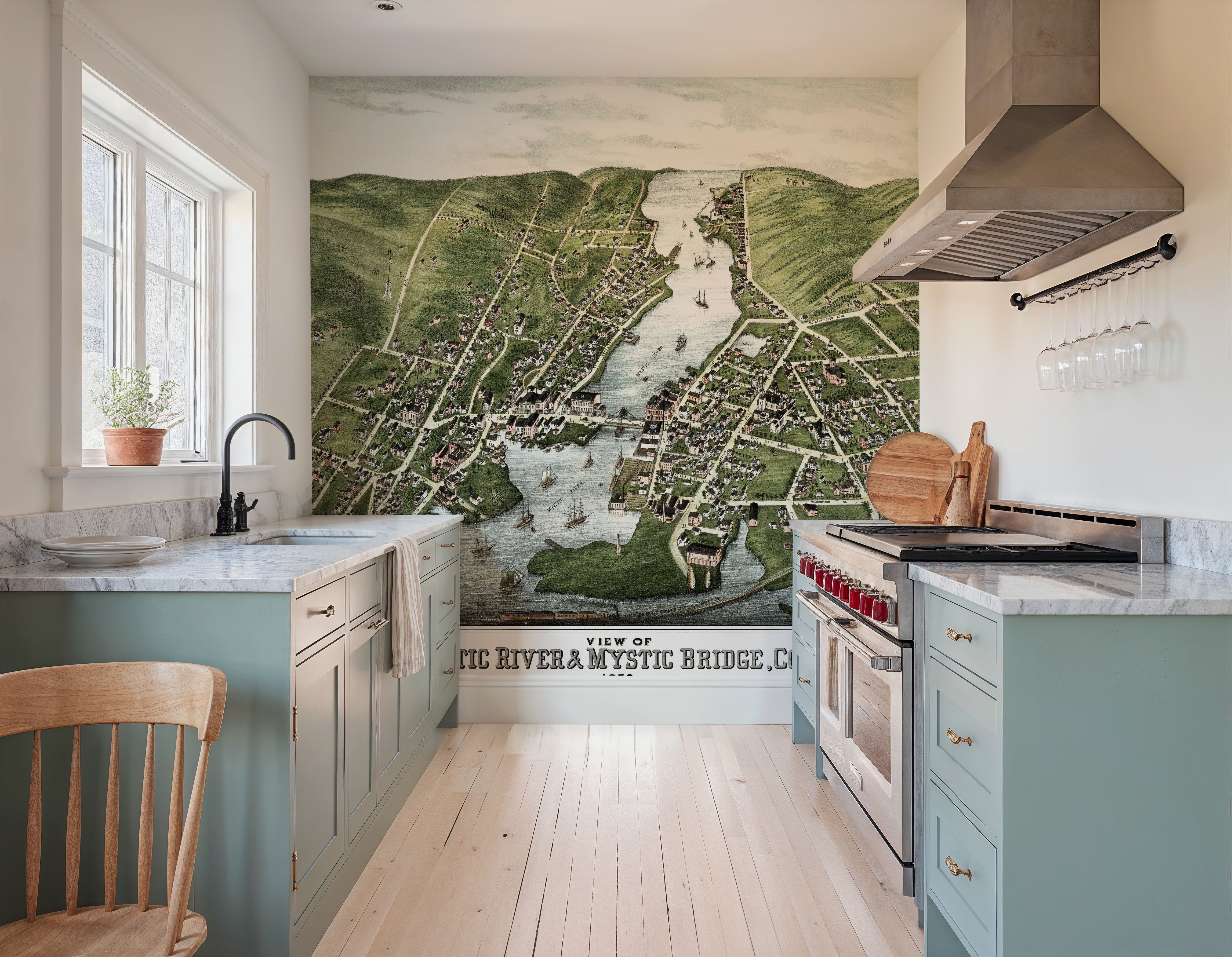 Old view of Mystic River, Connecticut, 1879