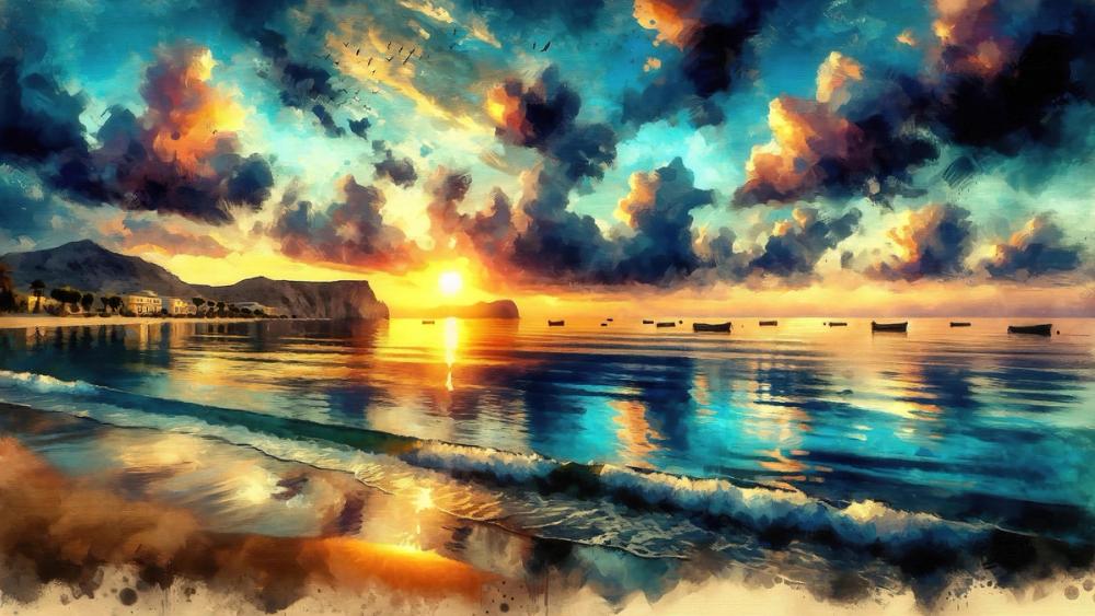 Stunning Coastal Sunset Scene