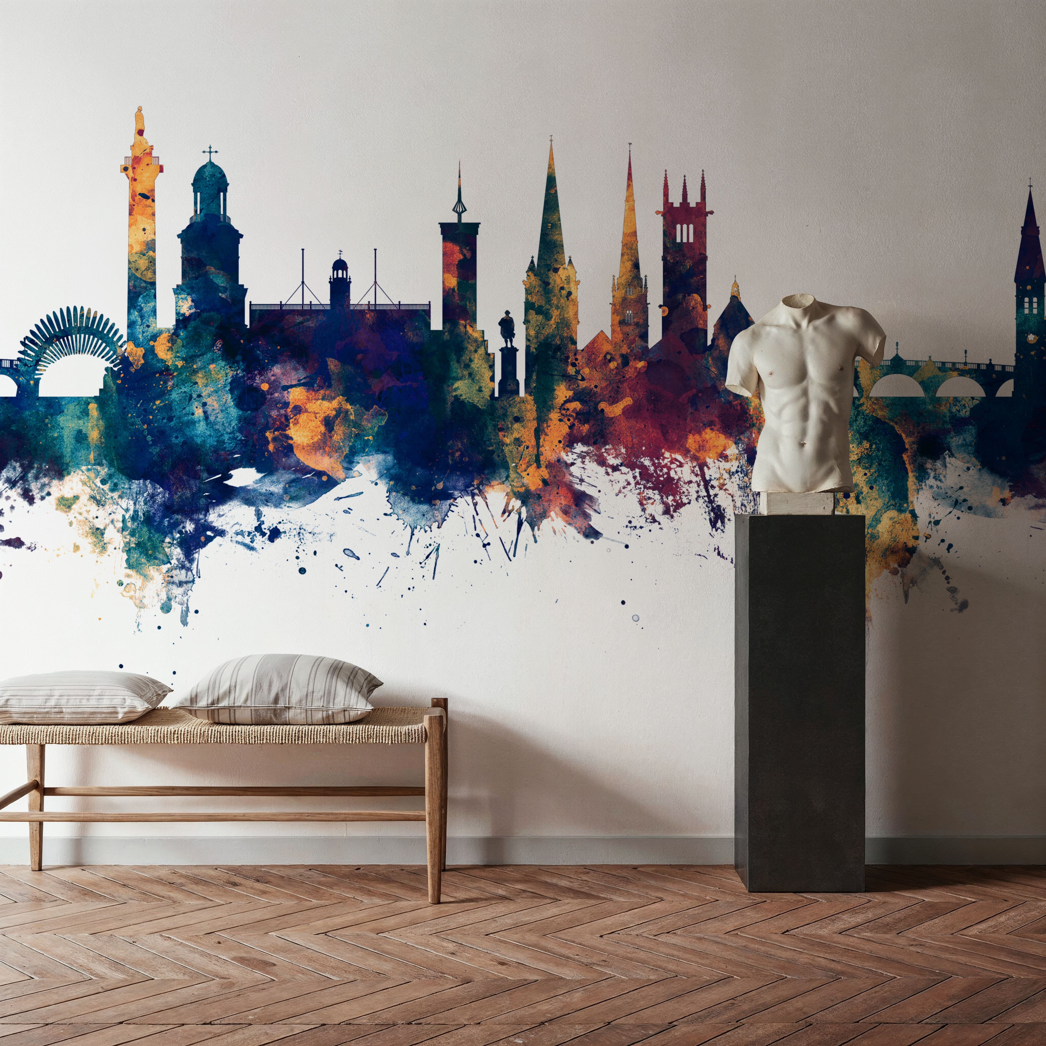 Shrewsbury England Skyline Blue & Bronze