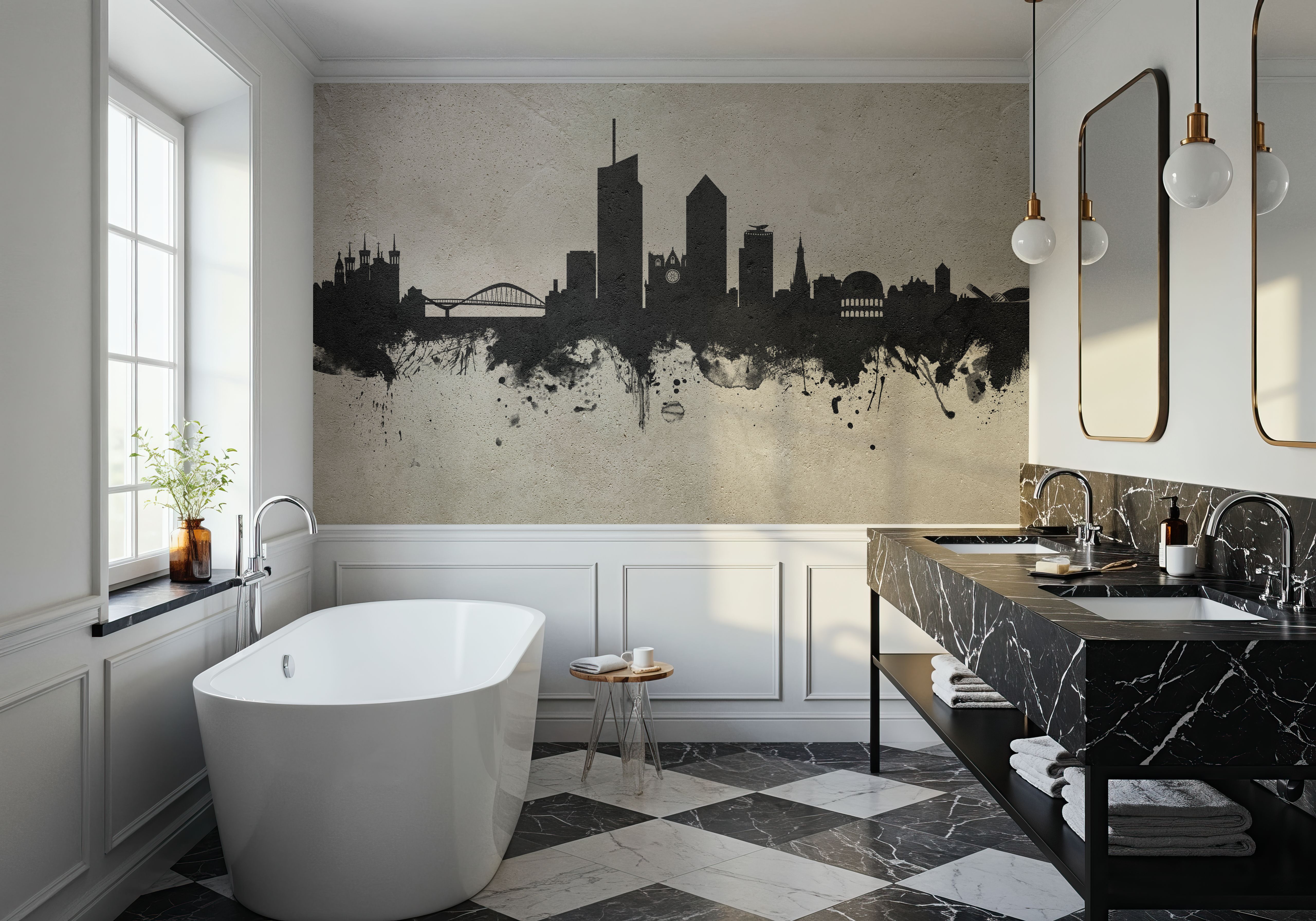 Lyon France Skyline Concrete