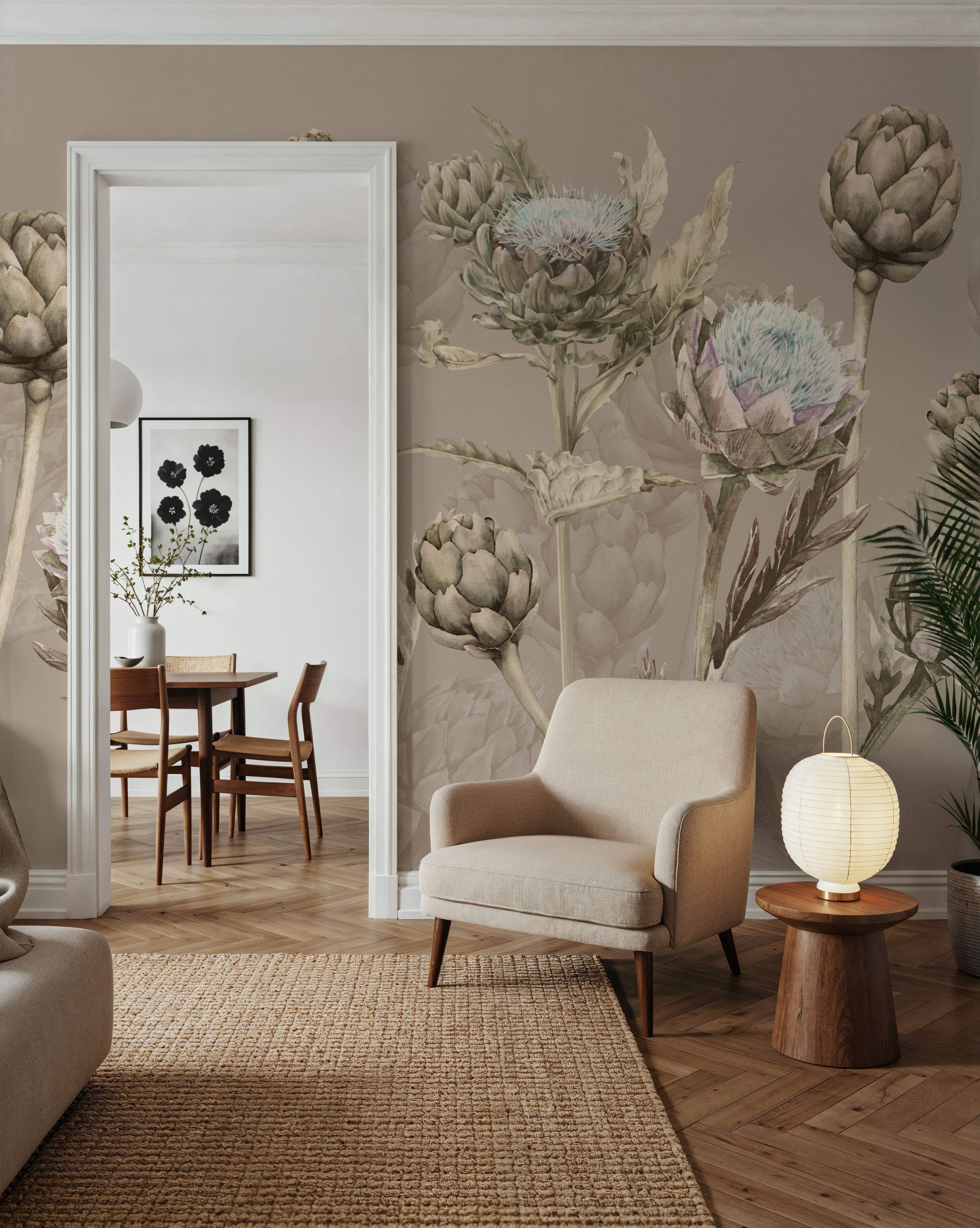 Artichoke Blooms, Mocha