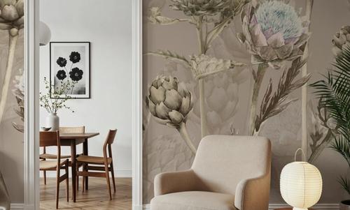 Artichoke Blooms, Mocha