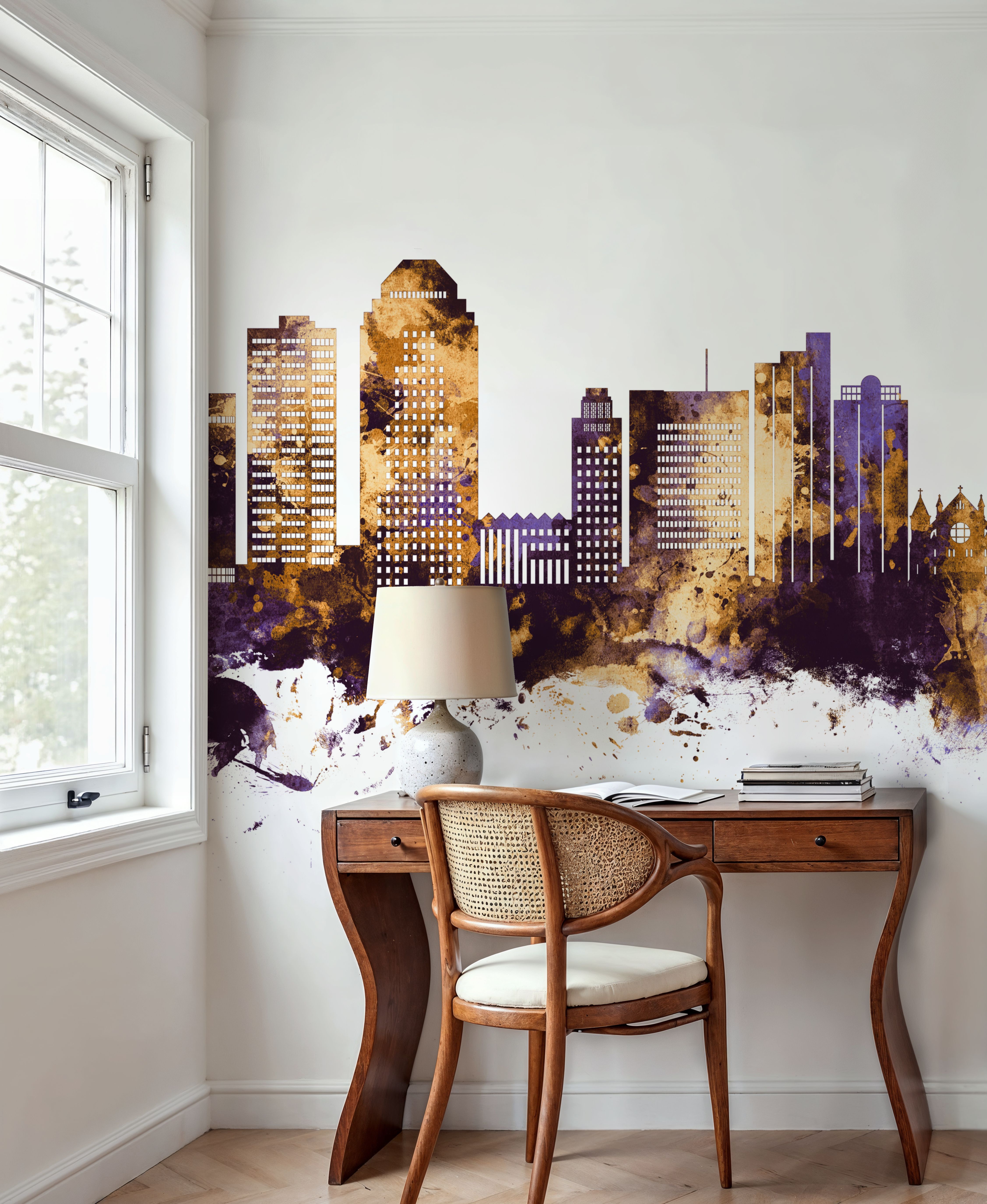 Shreveport Louisiana Skyline Purple & Gold