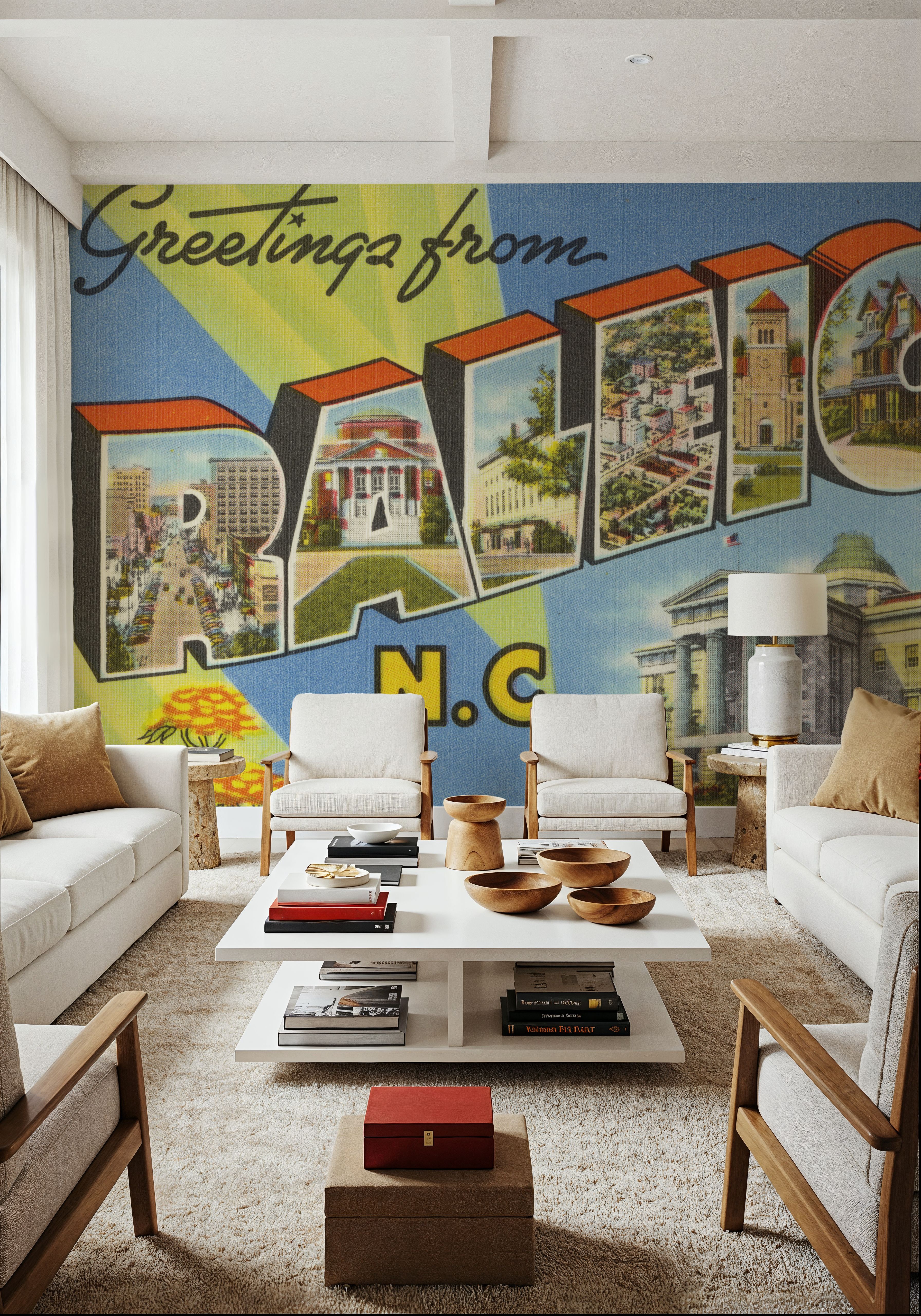 Greetings from Raleigh - Screenprint Postcard