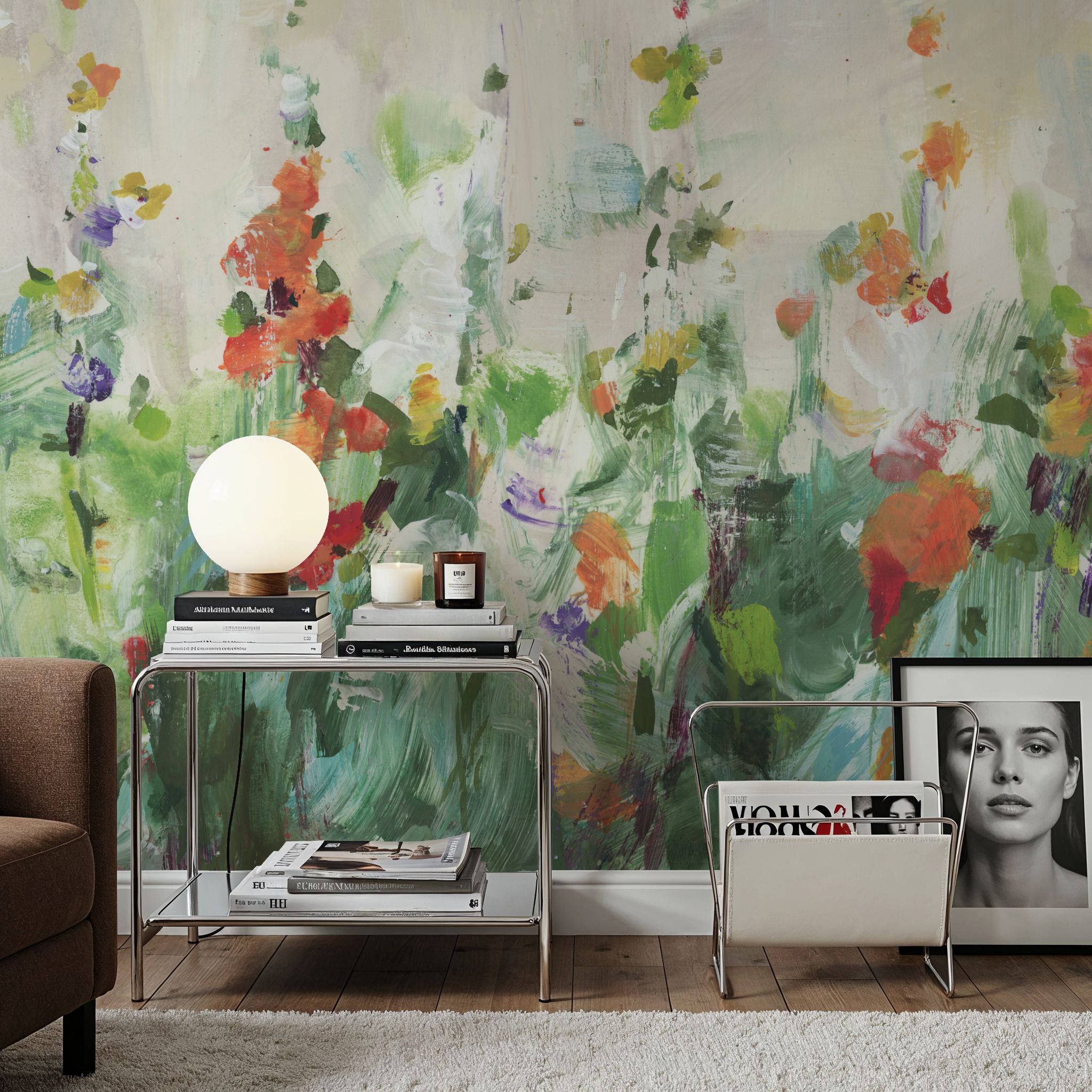 Row of Bright Flowers