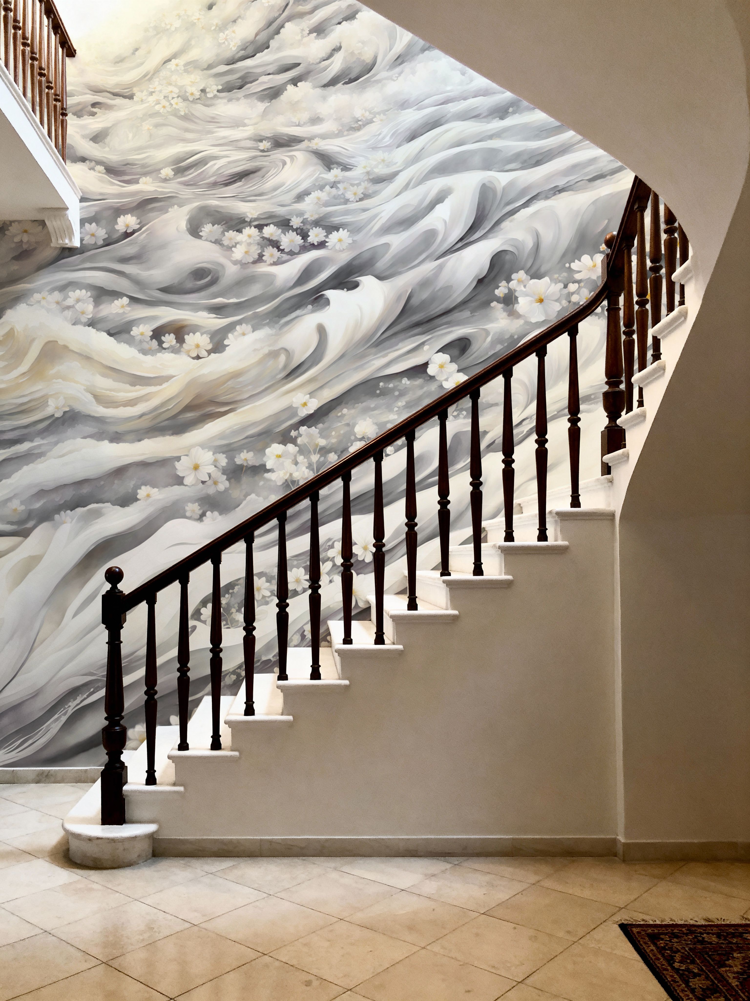 Romantic Waves Gray Yellow