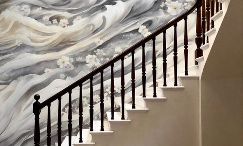 Romantic Waves Gray Yellow