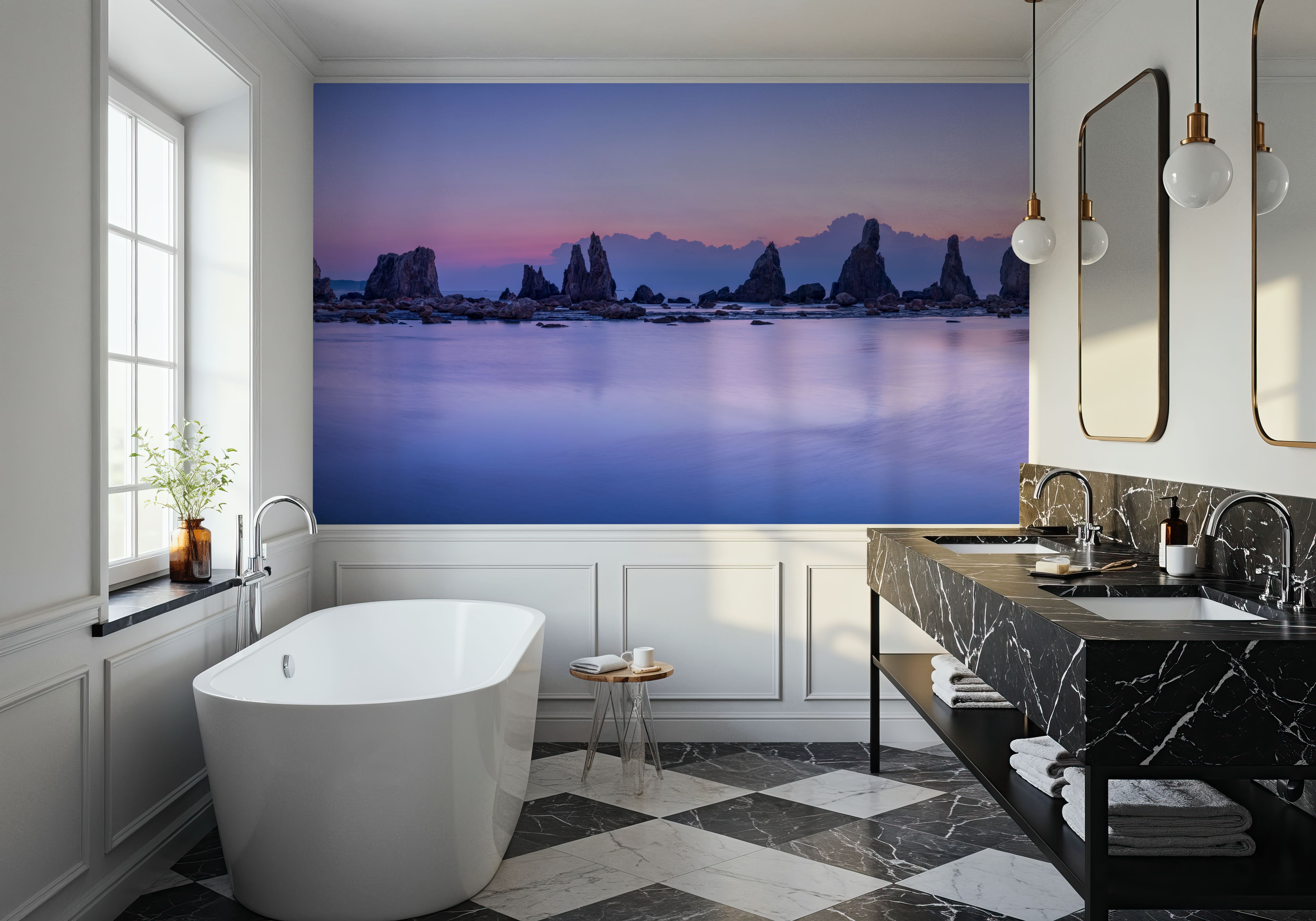 Hashigui-iwa Rocks at Dawn