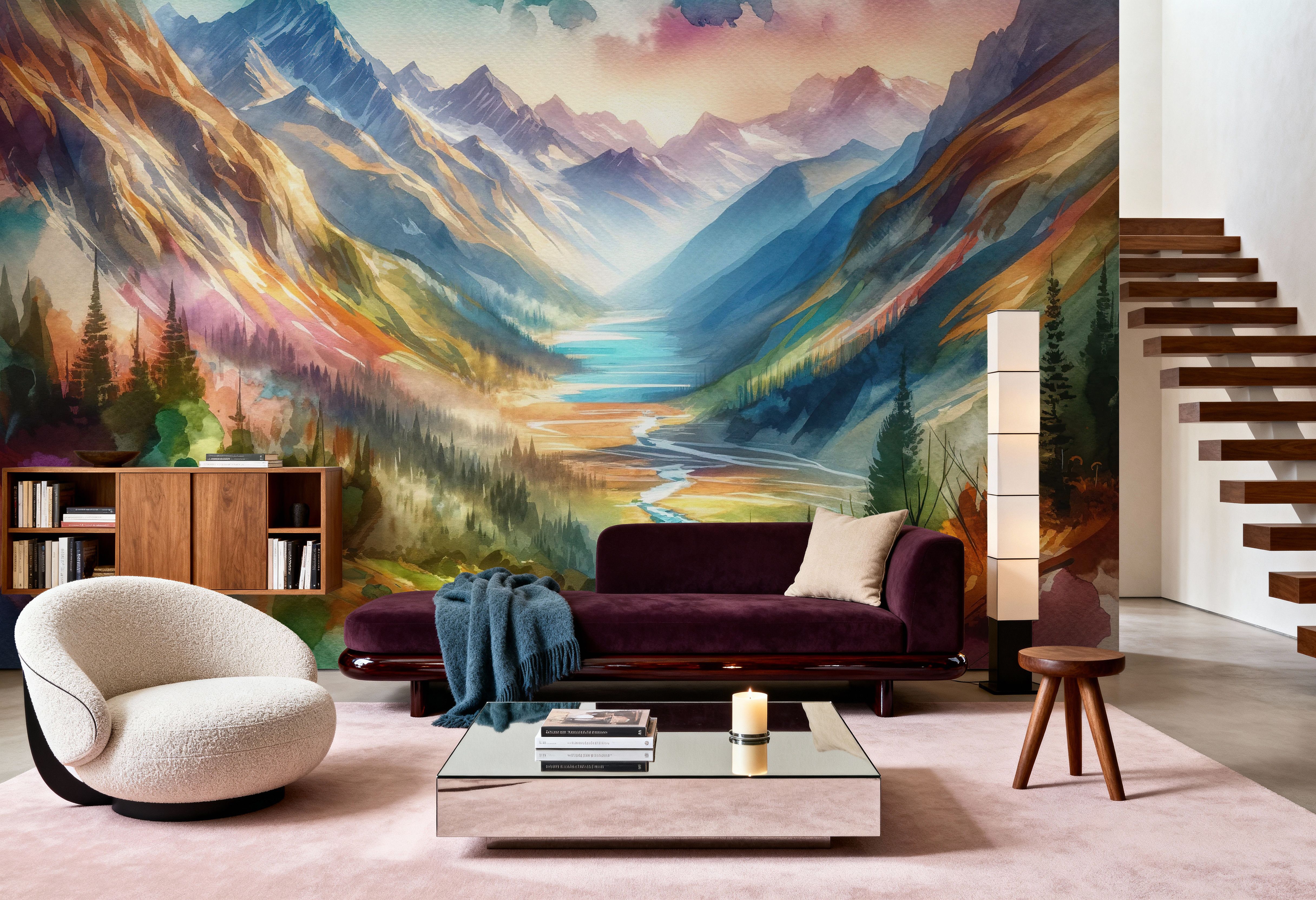 Colorful Mountain Valley Landscape