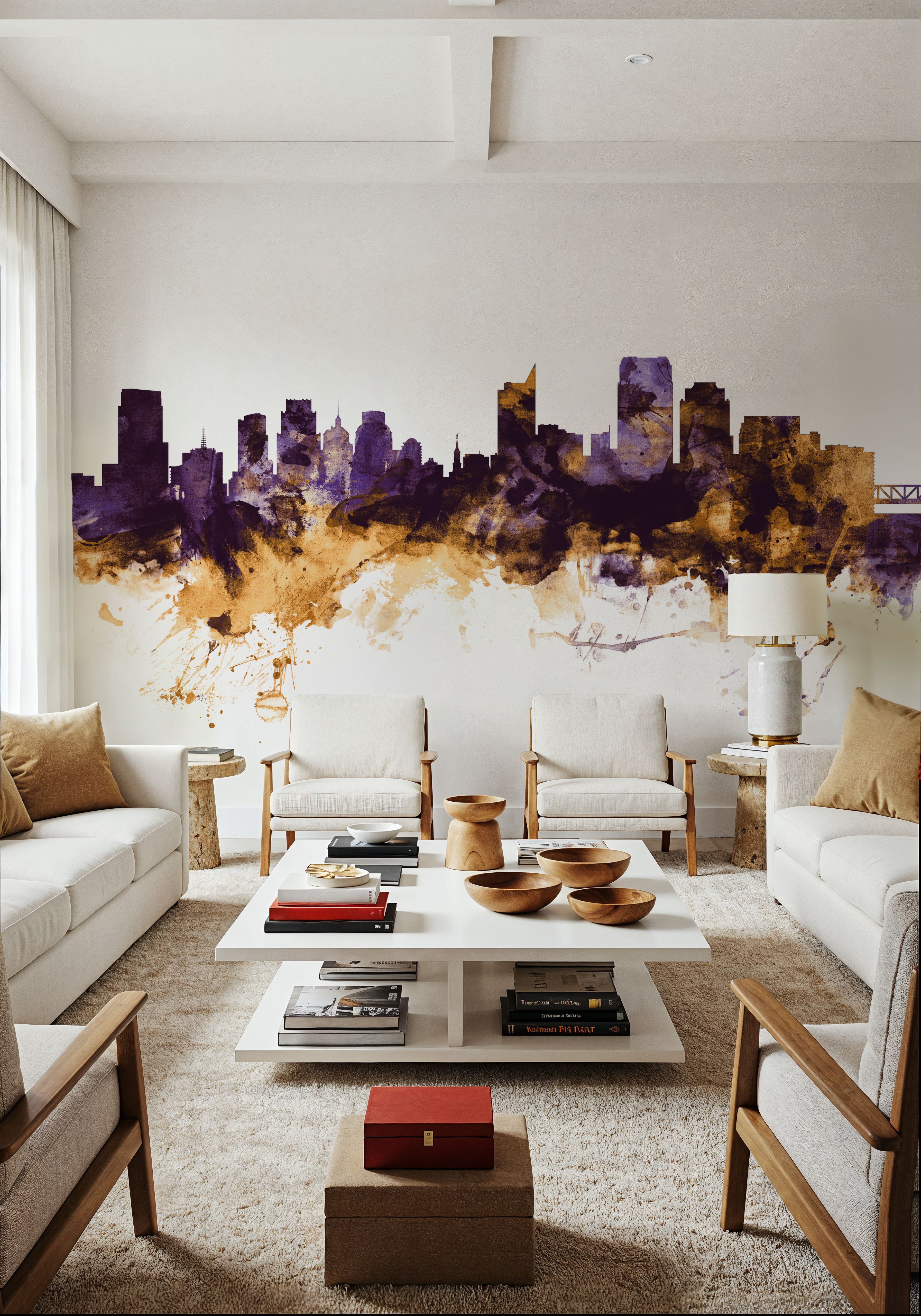 Sacramento California Skyline Purple & Gold