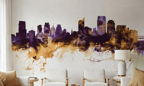 Sacramento California Skyline Purple & Gold