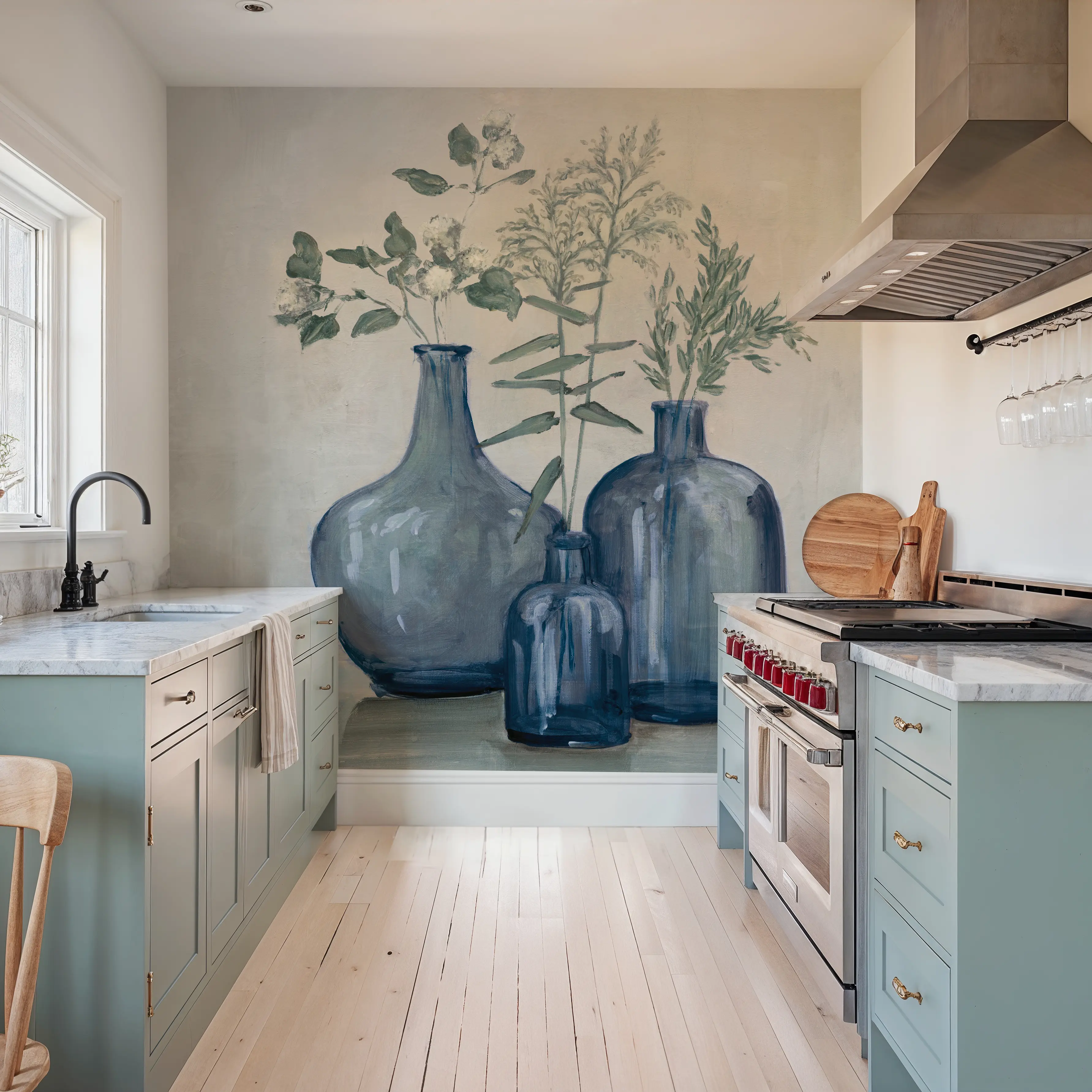 Papier Peint Panoramique - Winter Still Life - Contemporain Nature - Bleu - Bureaux - Wallism Belgique - Encollage au mur ou Autocollant