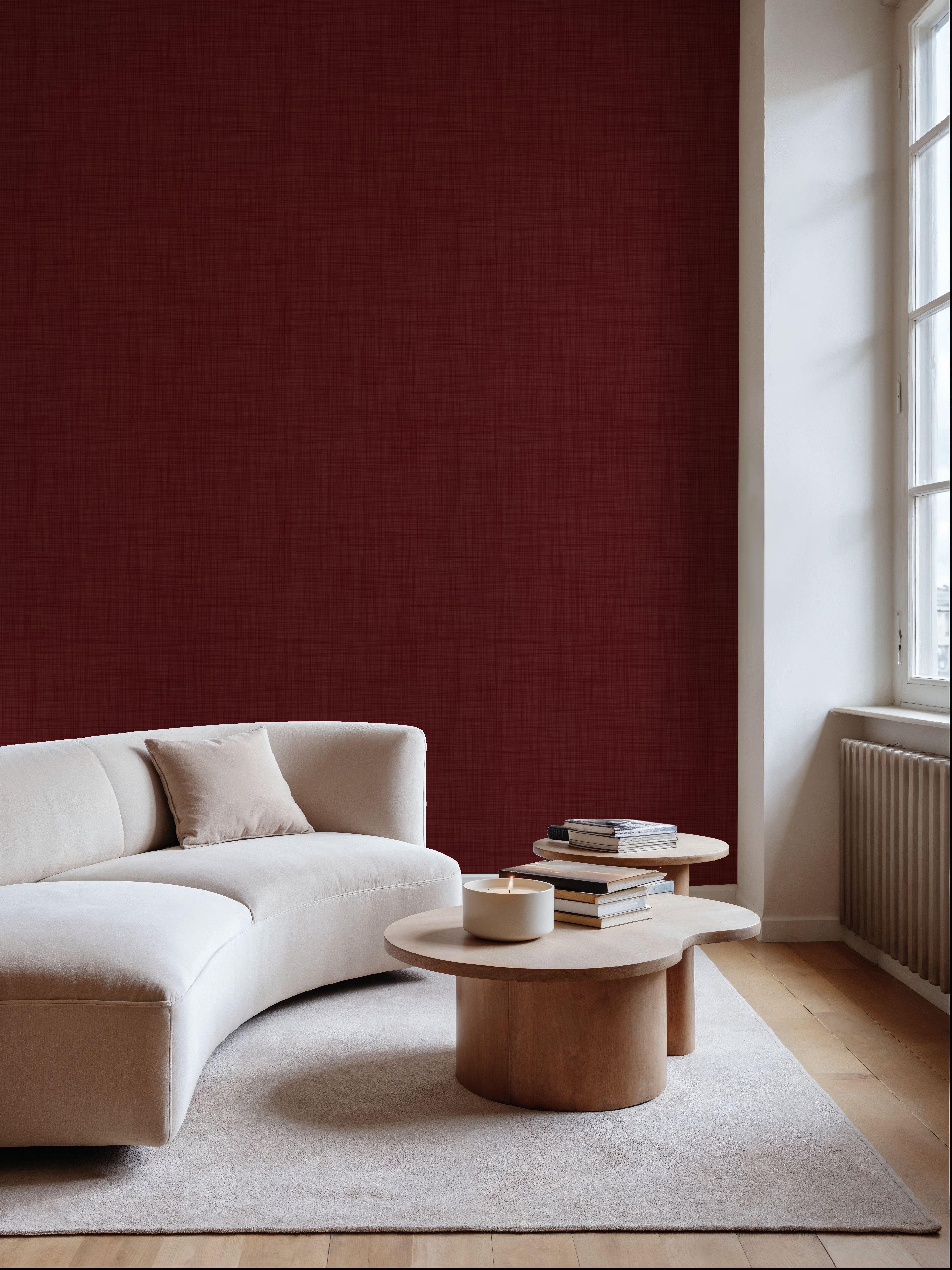 Mottled Linen Effect, Tomato Red