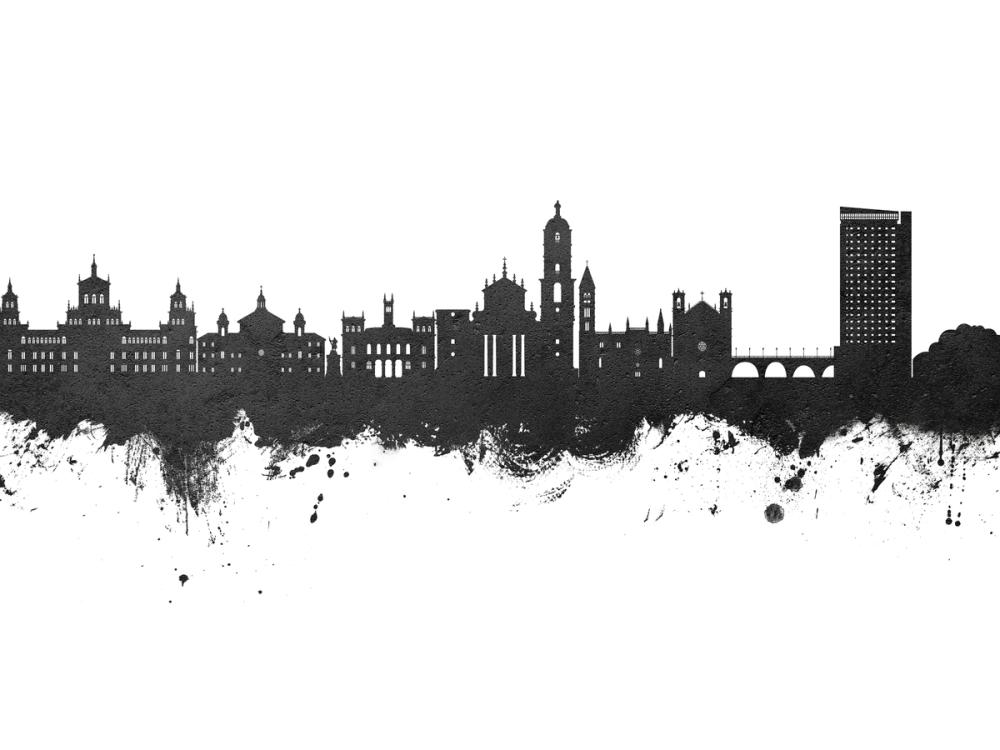 Valladolid Spain Skyline Black & White