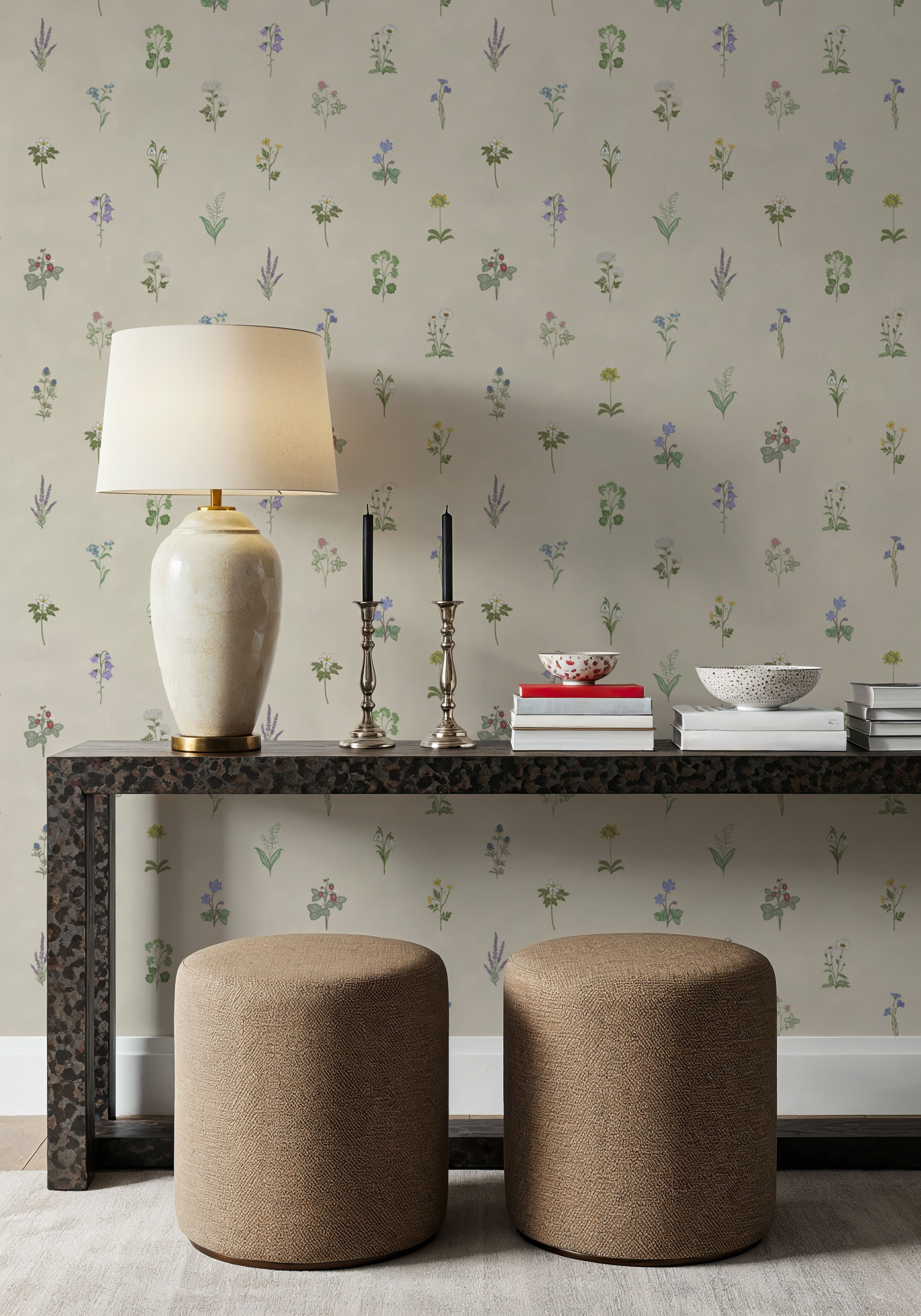 Nordic Flora, Cream, Wallpaper
