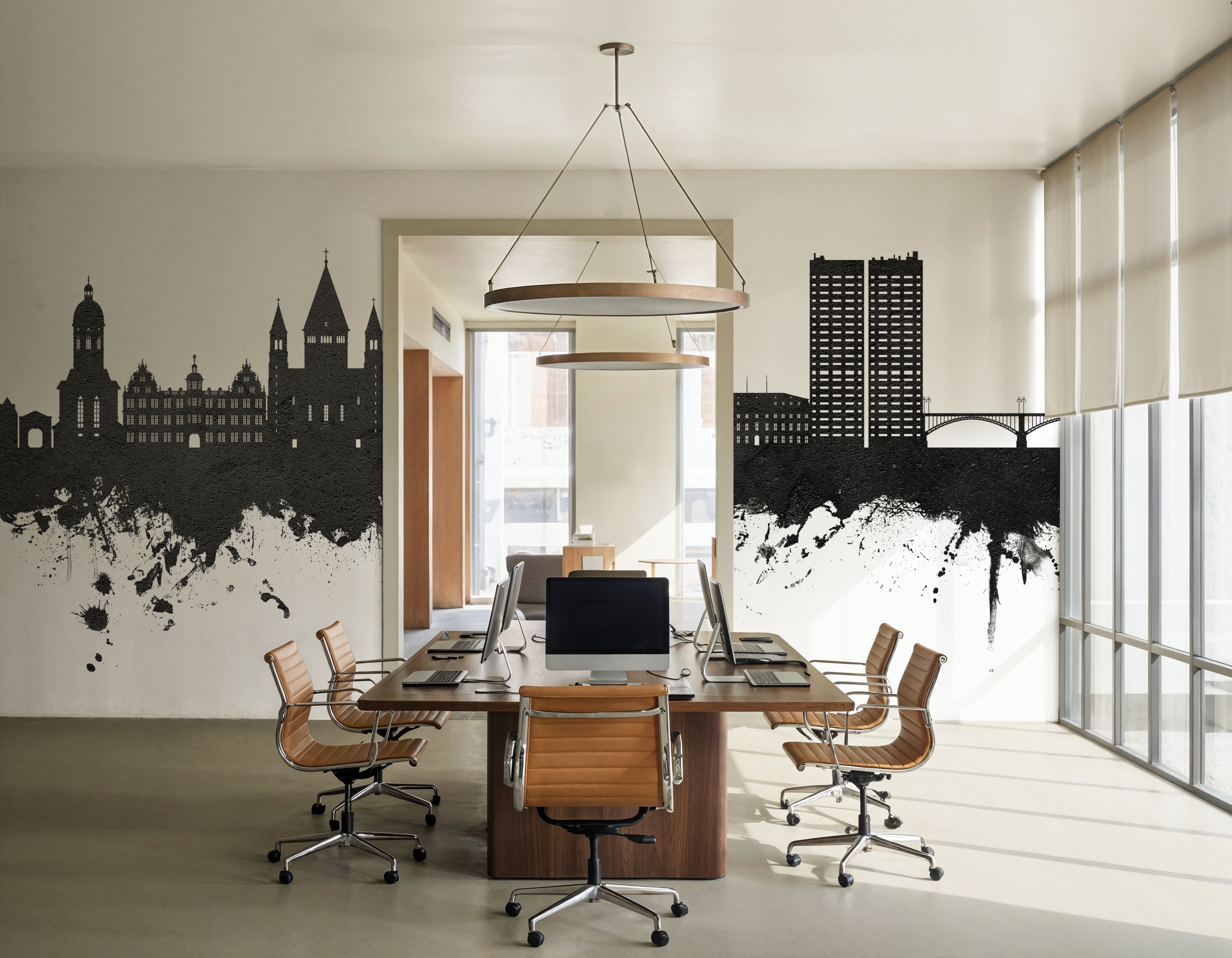 Mainz Germany Skyline Black & White