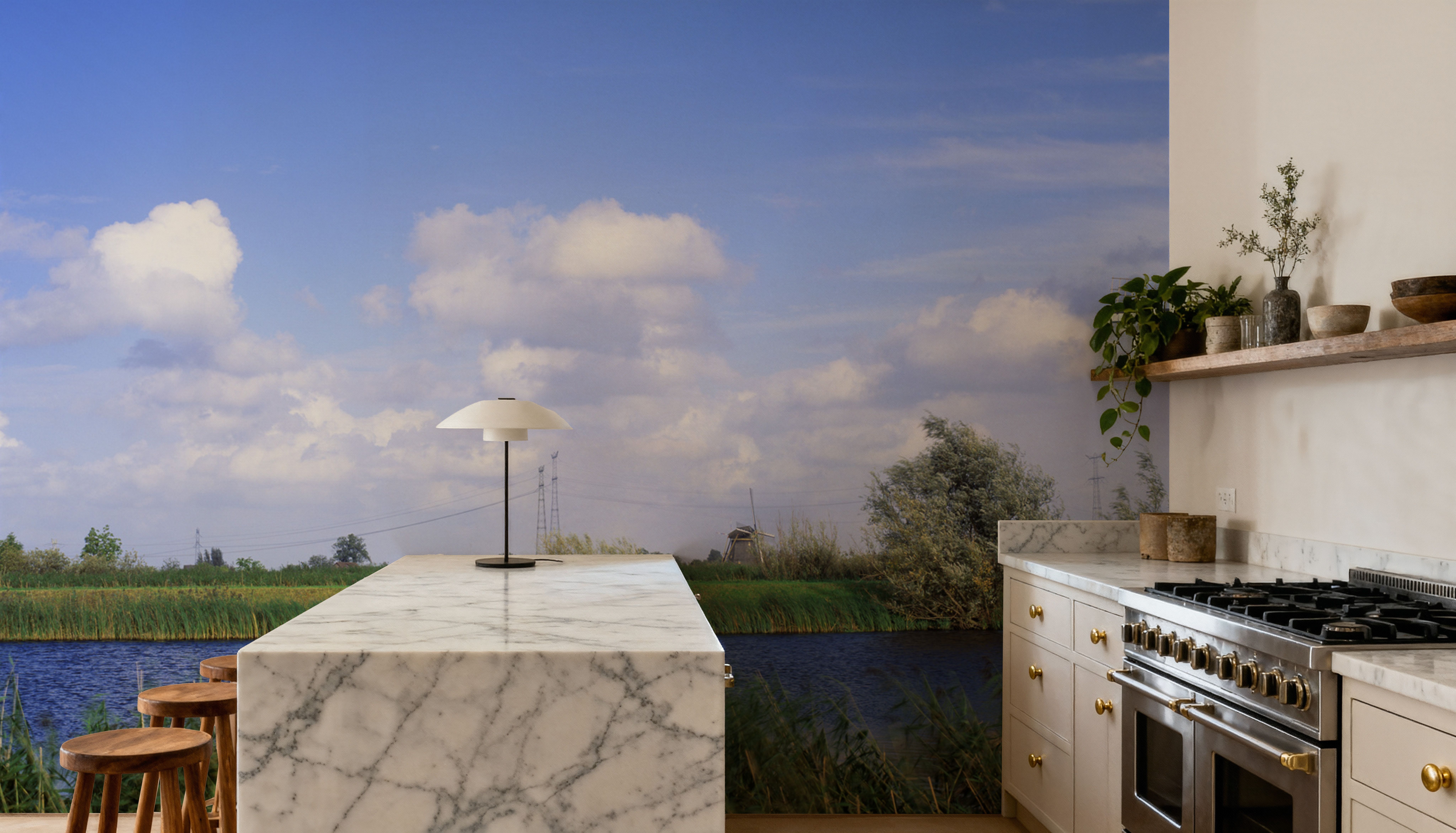 Dutch Riverside Windmill