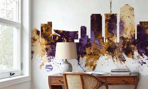 Tucson Arizona Skyline Purple & Gold
