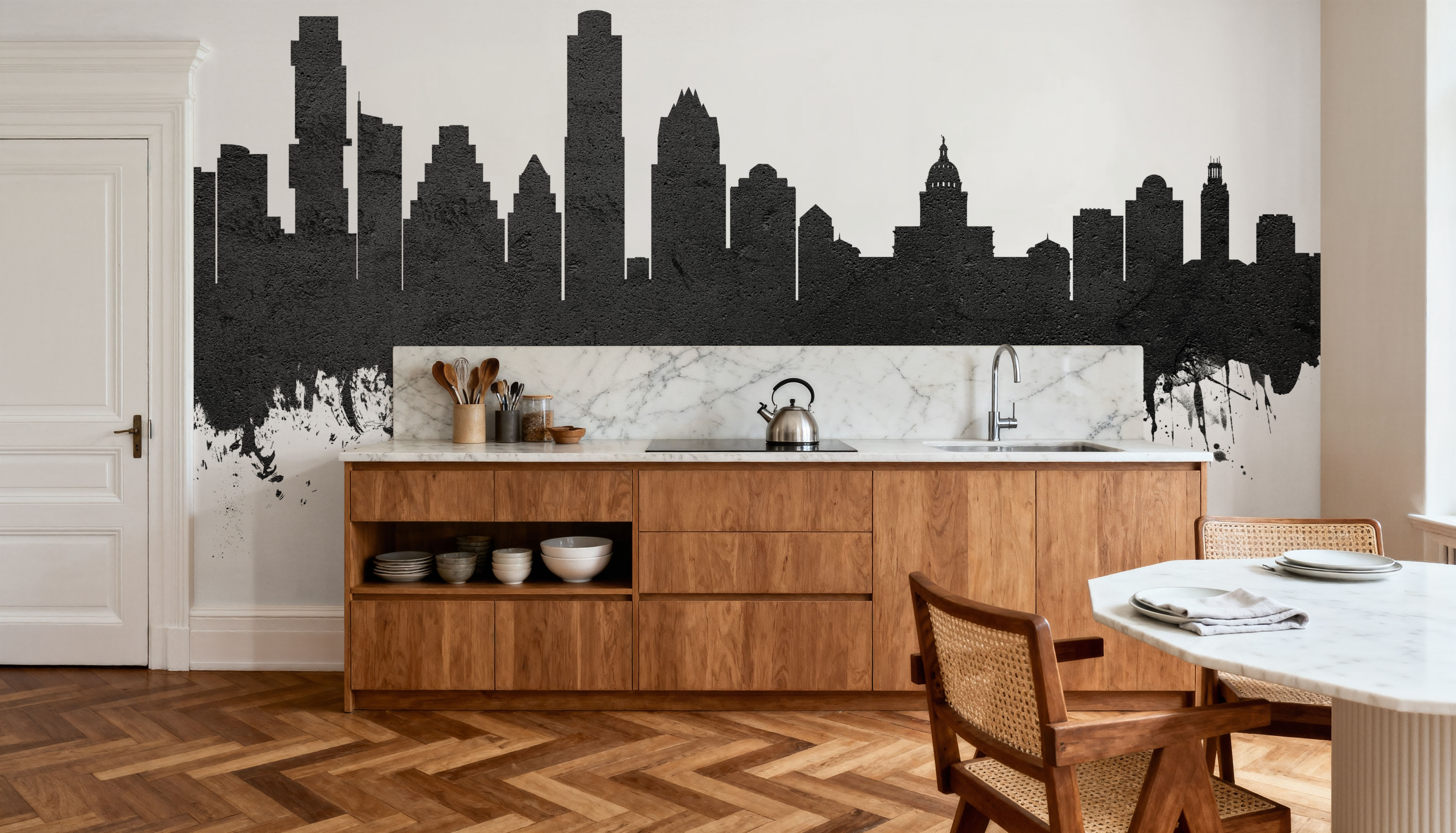 Austin Texas Skyline Black & White