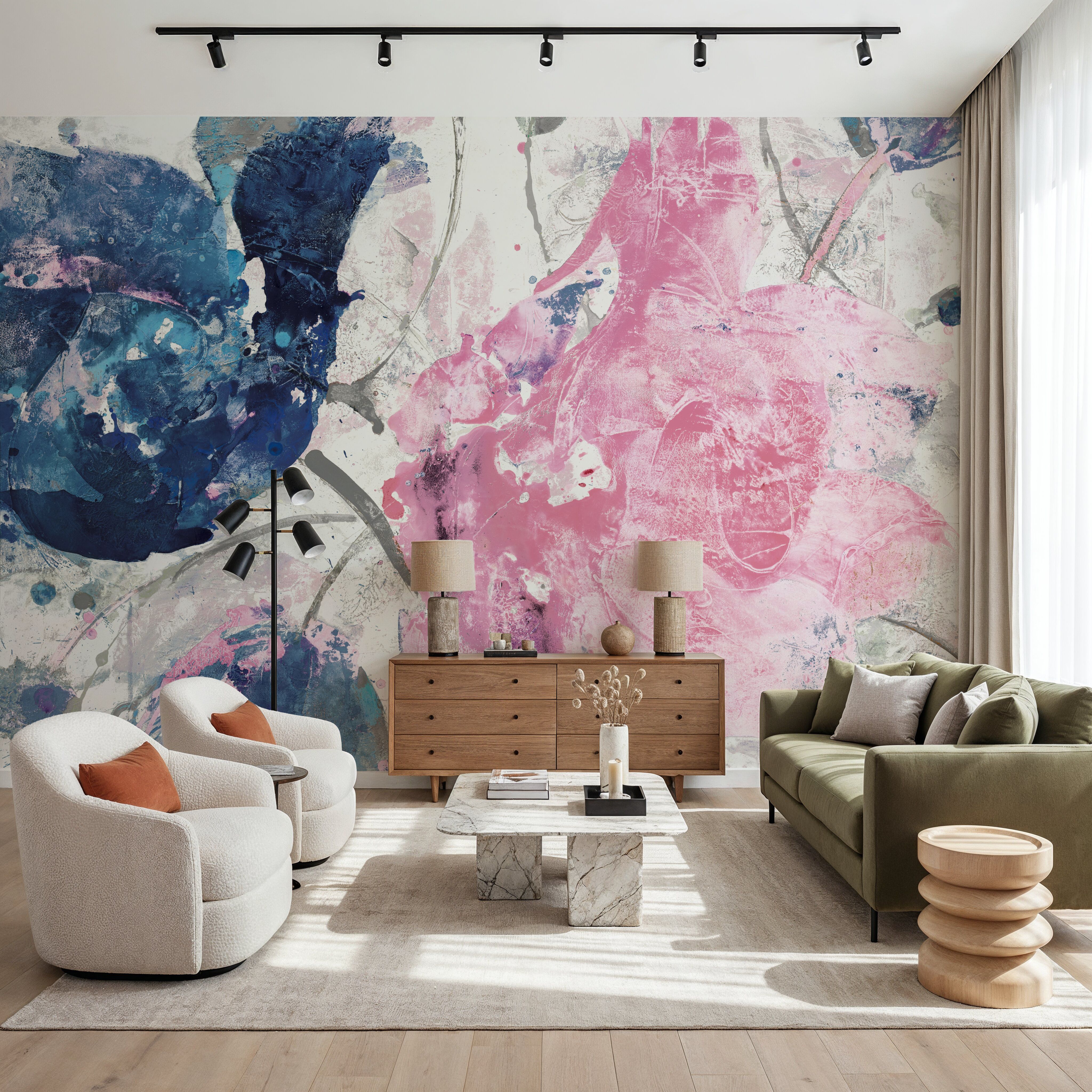 Fireworks Abstract Navy Blue