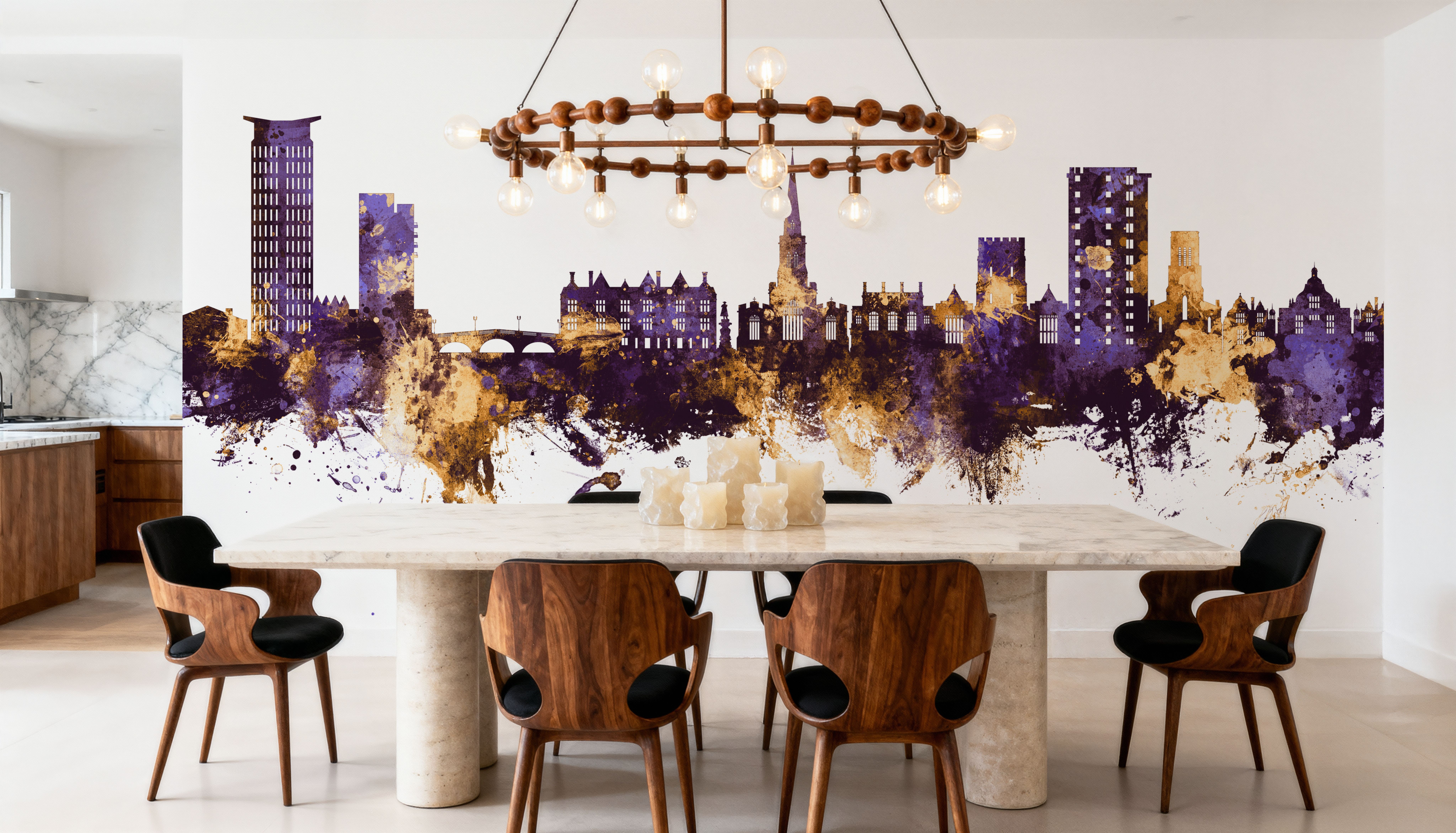 Bedford England Skyline Purple & Gold