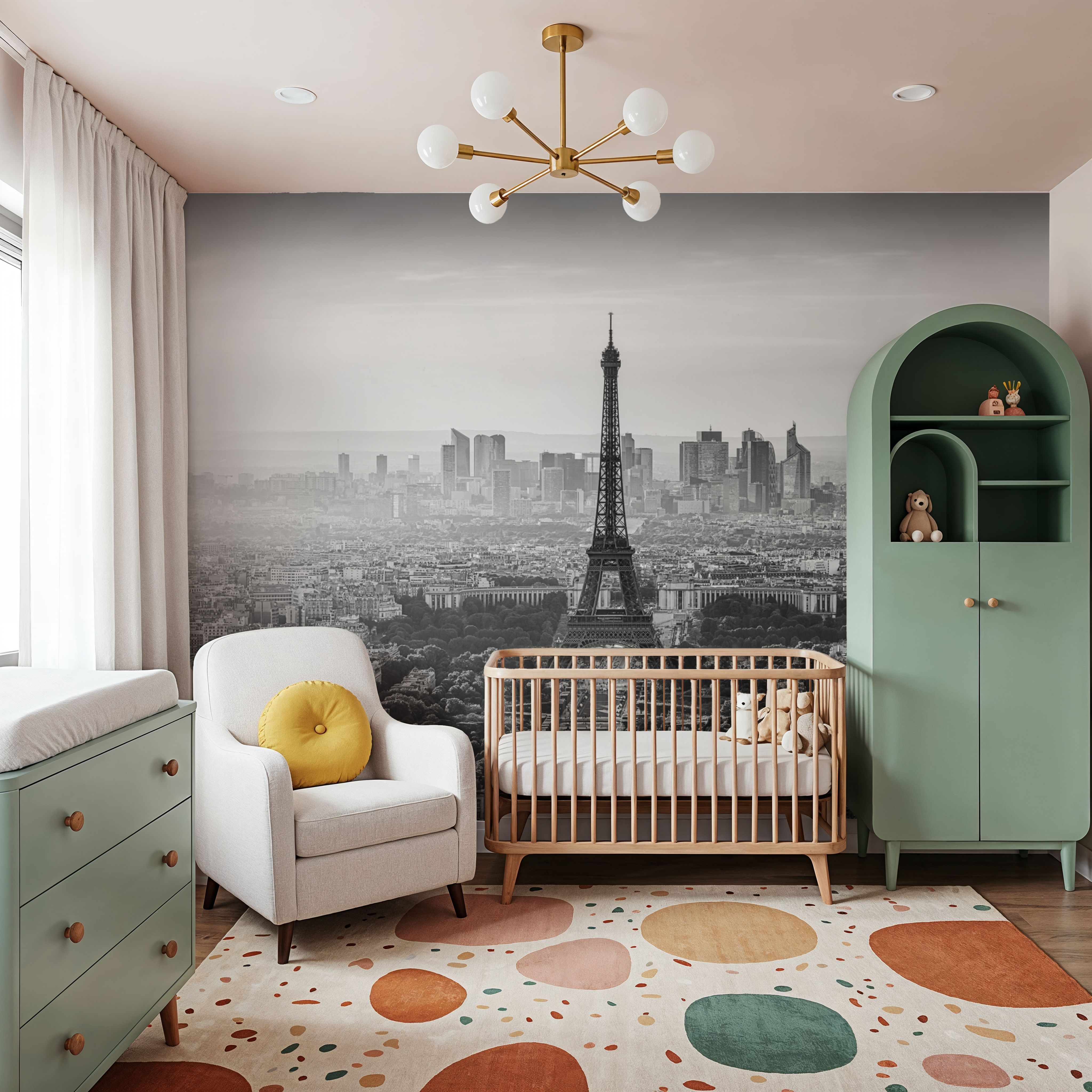 La Defense and Eiffel Tower BW