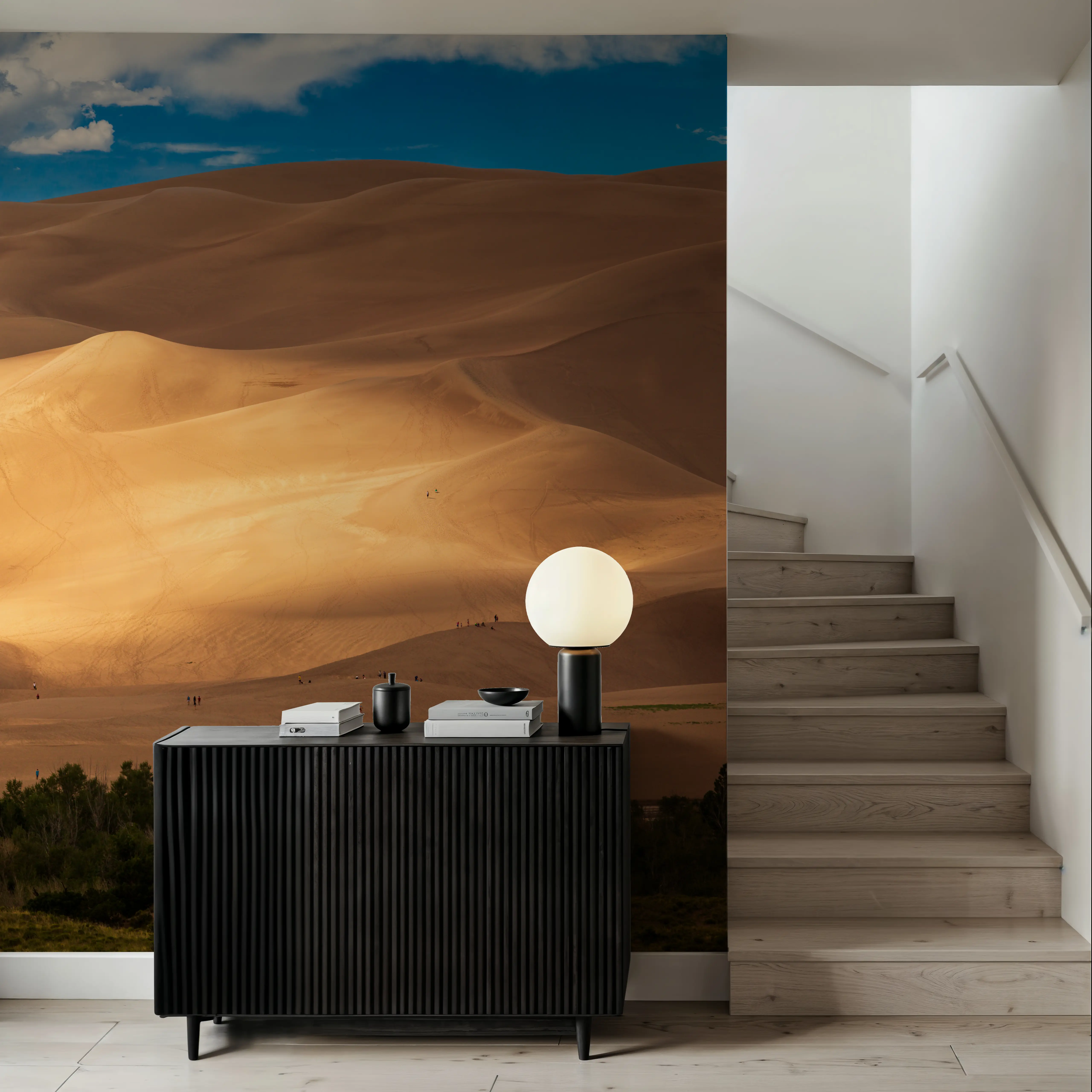 Wall Mural - Sunlit Dune - Desert Landscapes mural wallpaper - Yellow - Living room - Wallism UK - Peel & Stick or Paste-the-Wall